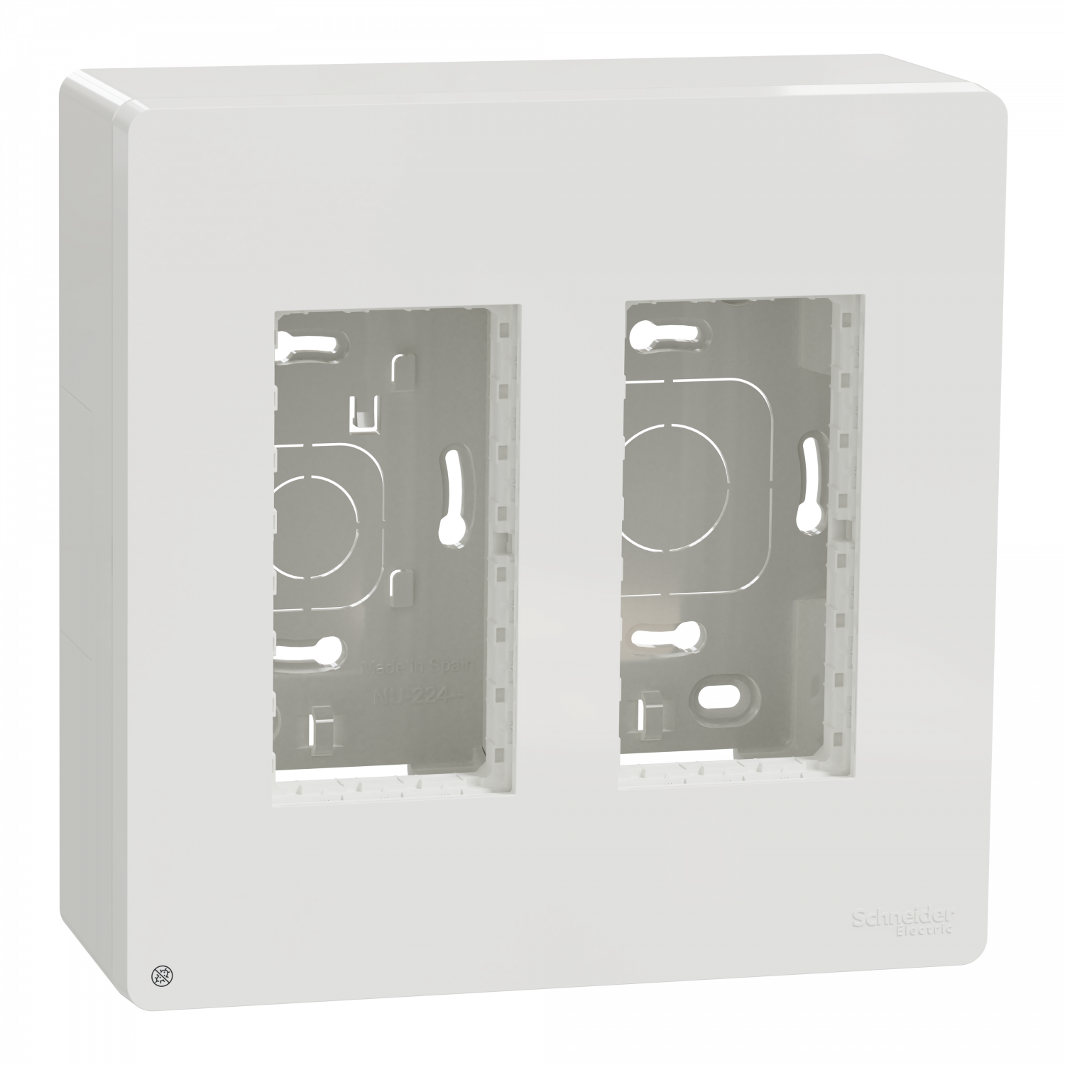 Unica - boîte de concentration saillie complète - 2 col de 4 mod - Blc antibact