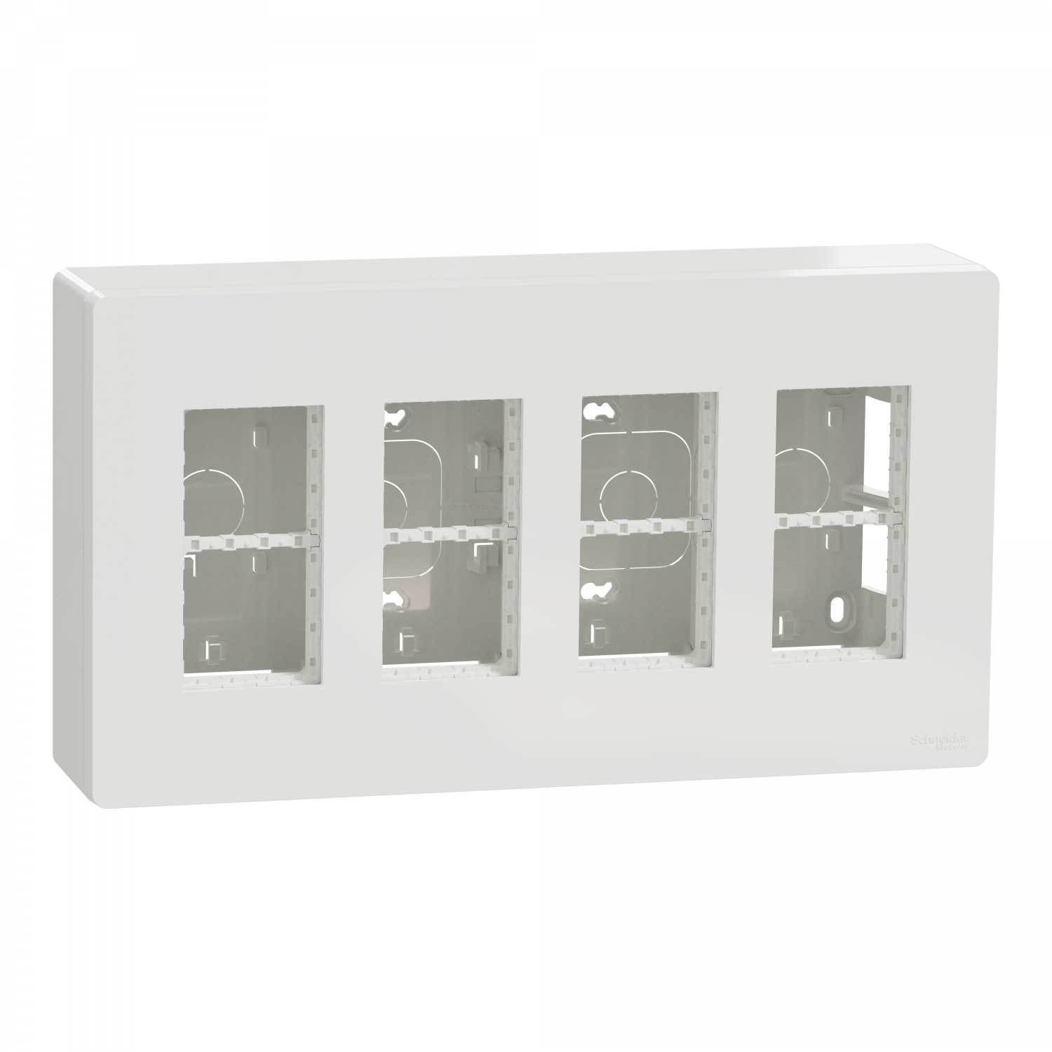 Unica - boîte de concentration saillie complète - 4 col de 4 mod - Blanc