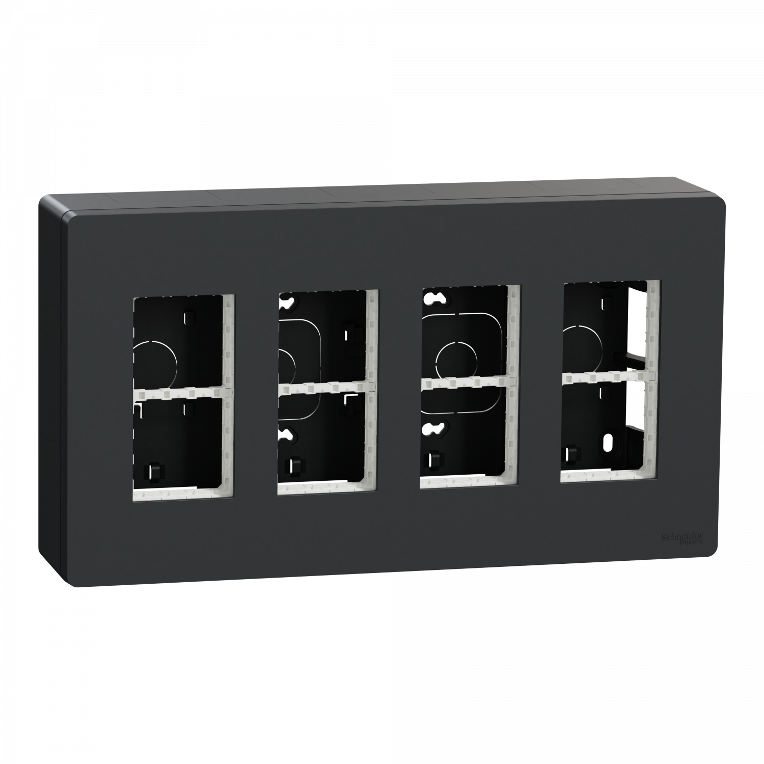 Unica - boîte de concentration saillie complète - 4 col de 4 mod - Anthracite