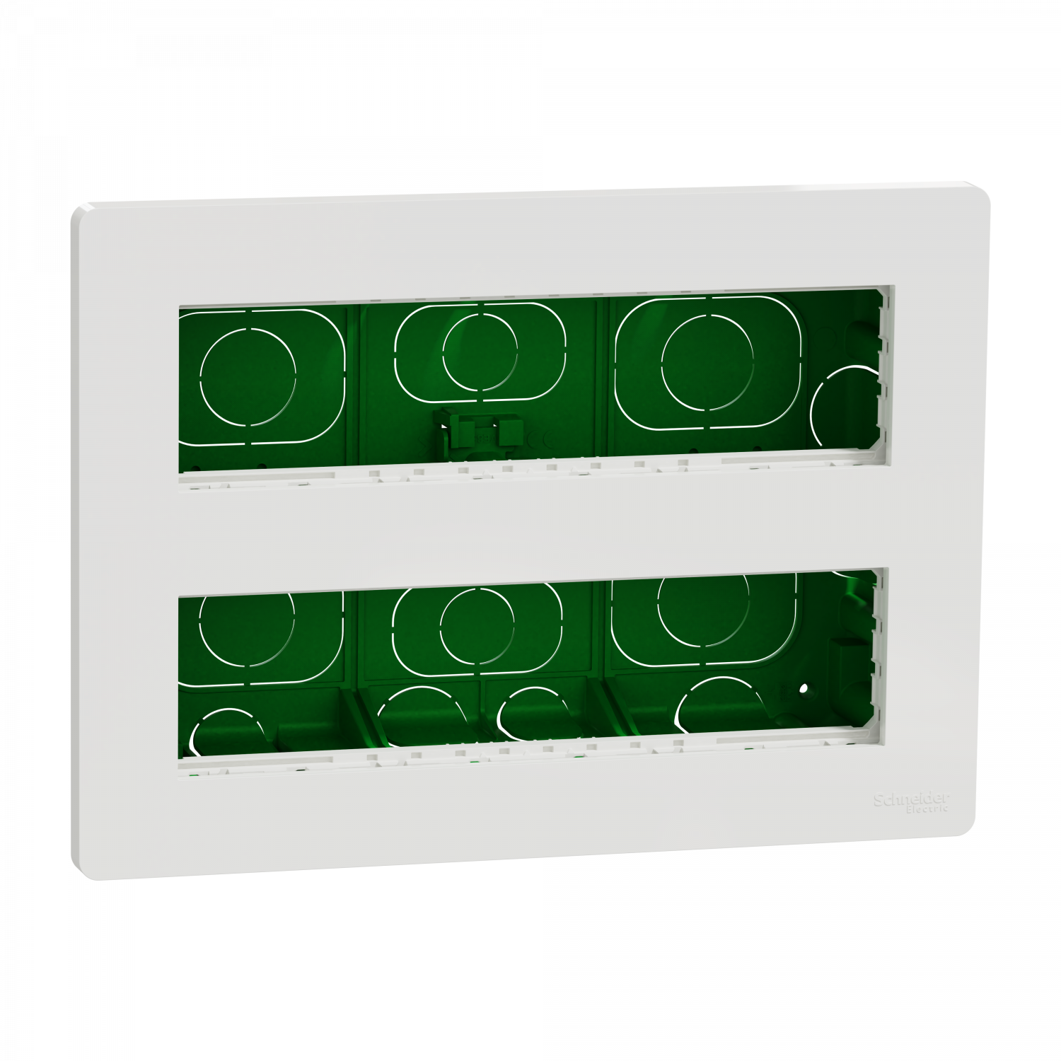 Unica - boîte de concentration encastrée complète - 2 rang de 8 mod - blanc anti