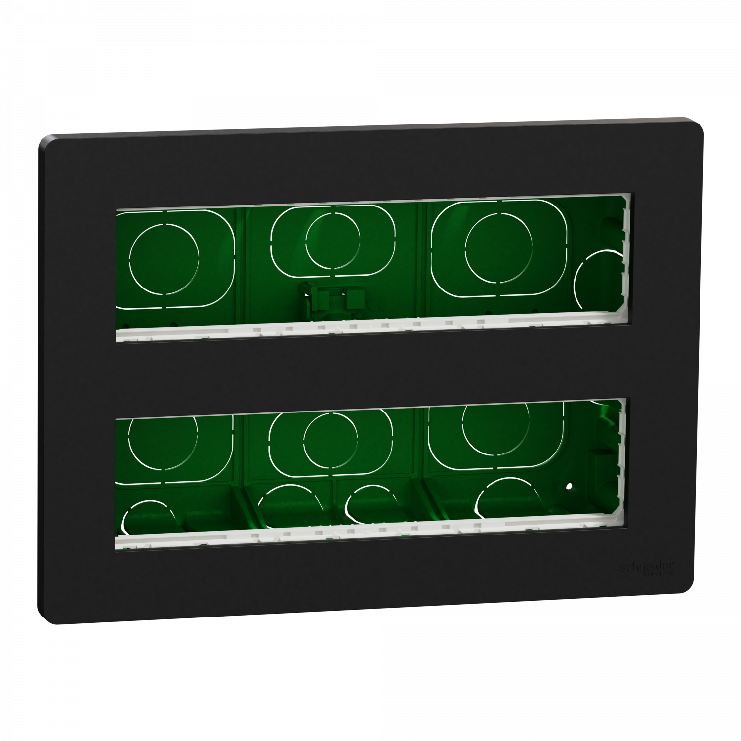 Unica - boîte de concentration encastrée complète - 2 rang de 8 mod - anthracite