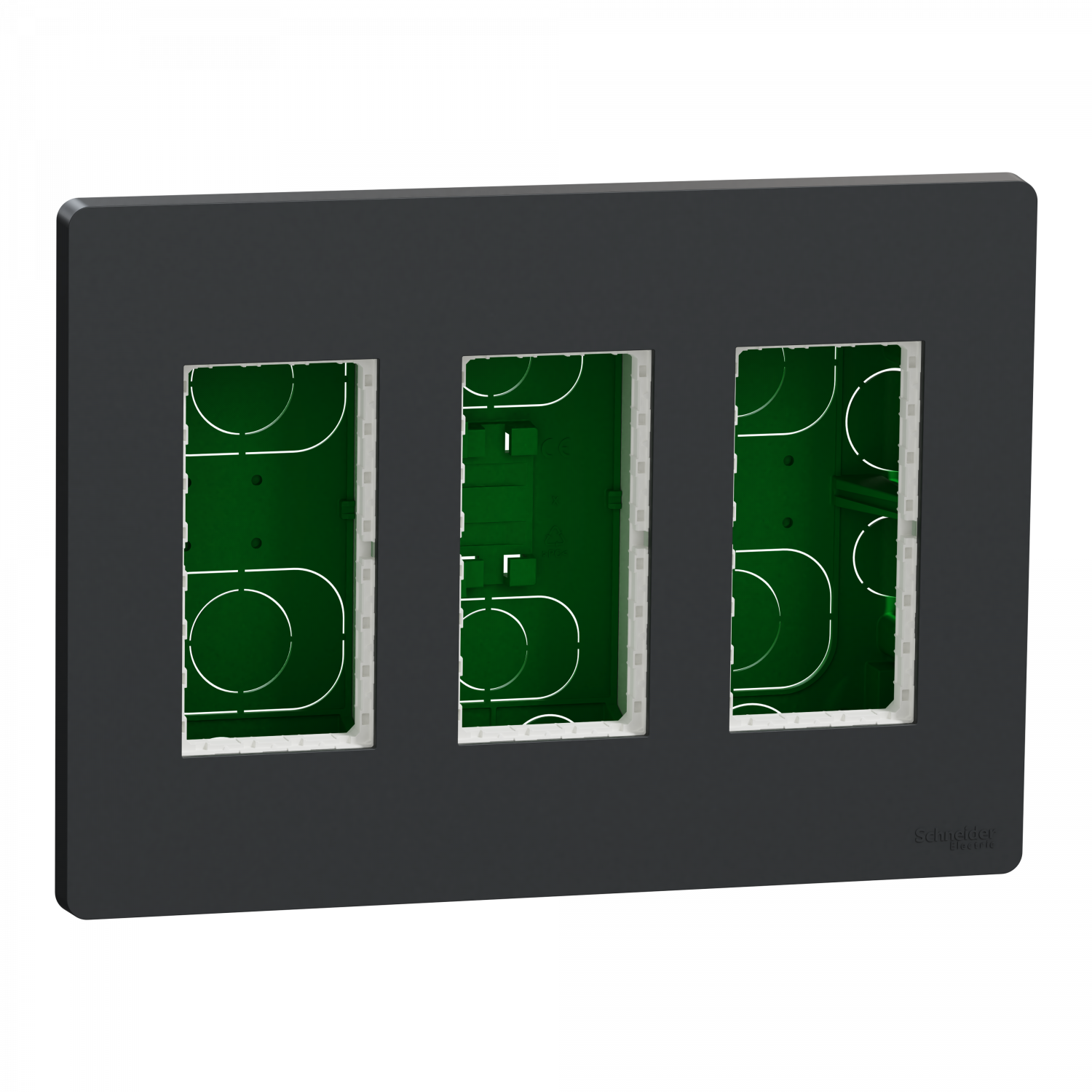 Unica - boîte de concentration encastrée complète - 3 col de 4 mod - Anthracite