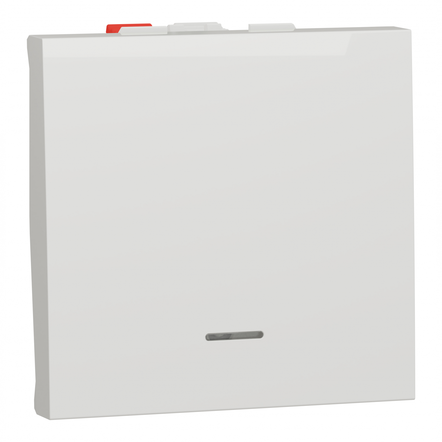 Unica - poussoir lumineux (localisation) - 10A - 2 mod - Blanc - méca seul