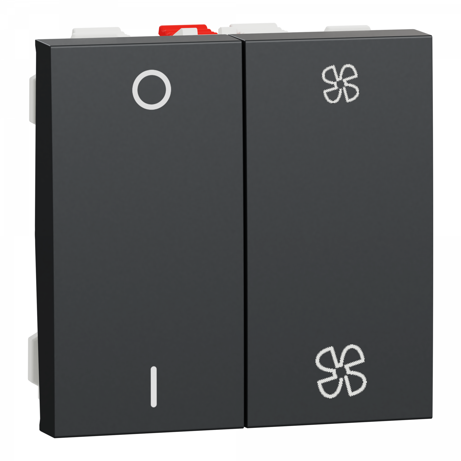 Unica - commande VMC - ON/OFF + 2 vitesses - 10A - 2 mod - Anthra - méca seul