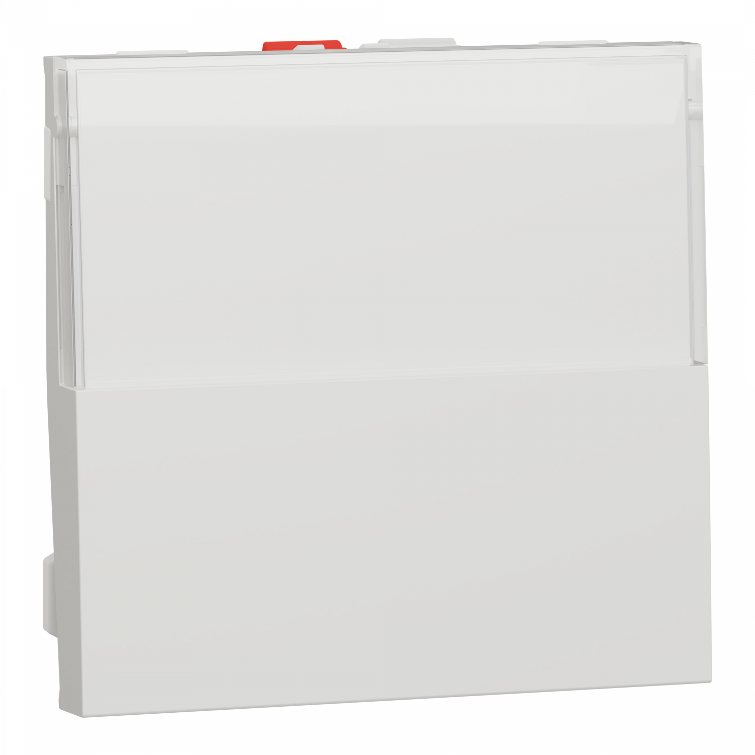 Unica - poussoir NO/NF porte-étiquette - 10 A - 2 mod - Blanc antiba - méca seul