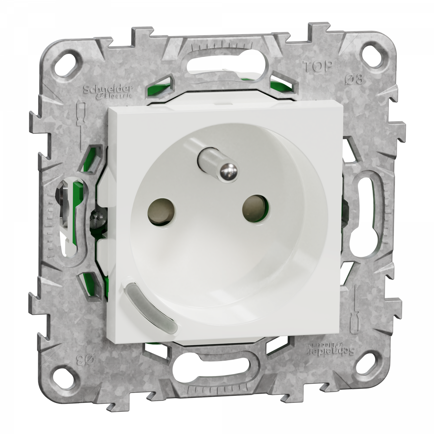 Wiser Unica - Prise 2P+T connectée - 16A - zigbee - Blanc