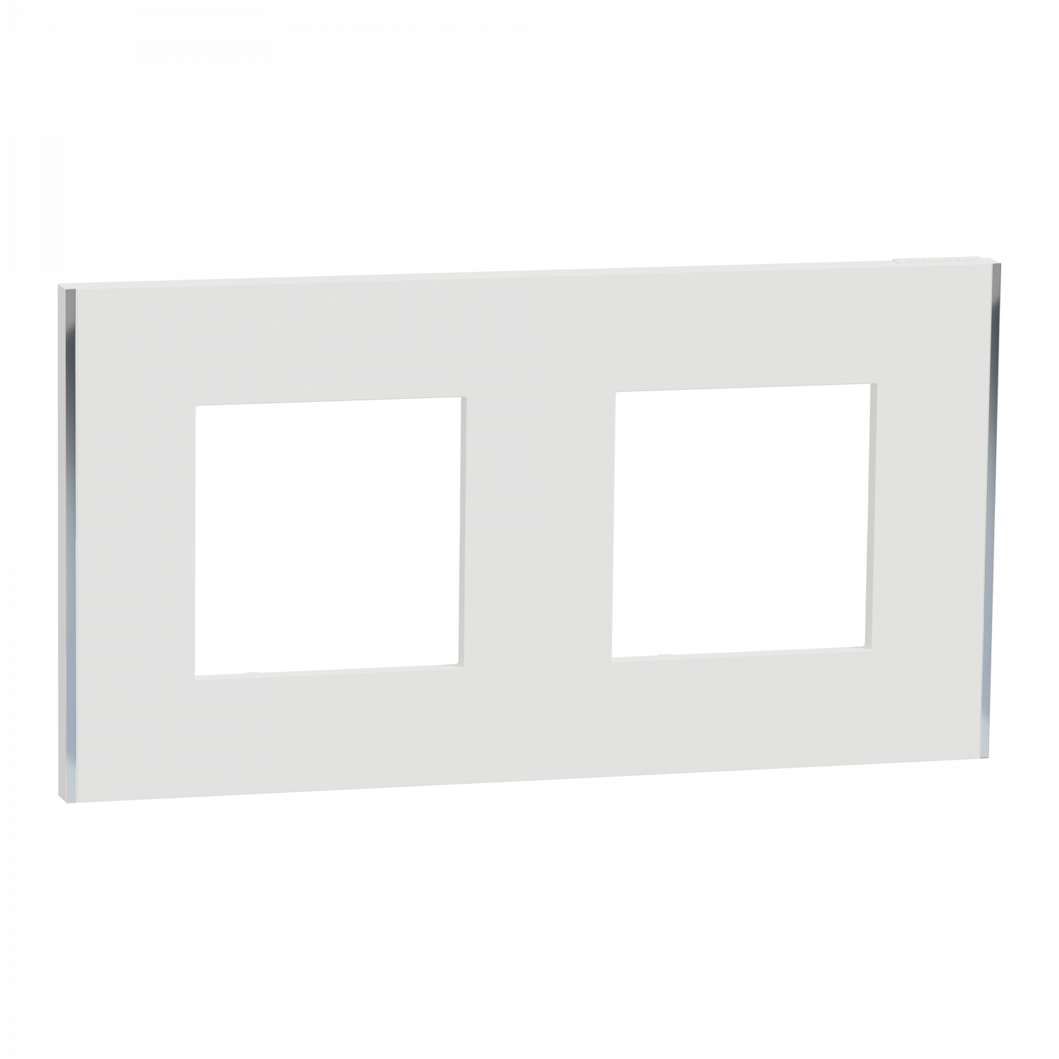 Unica Déco Subtile - Plaque de finition - Blanc liseré argent - 2P horiz vert