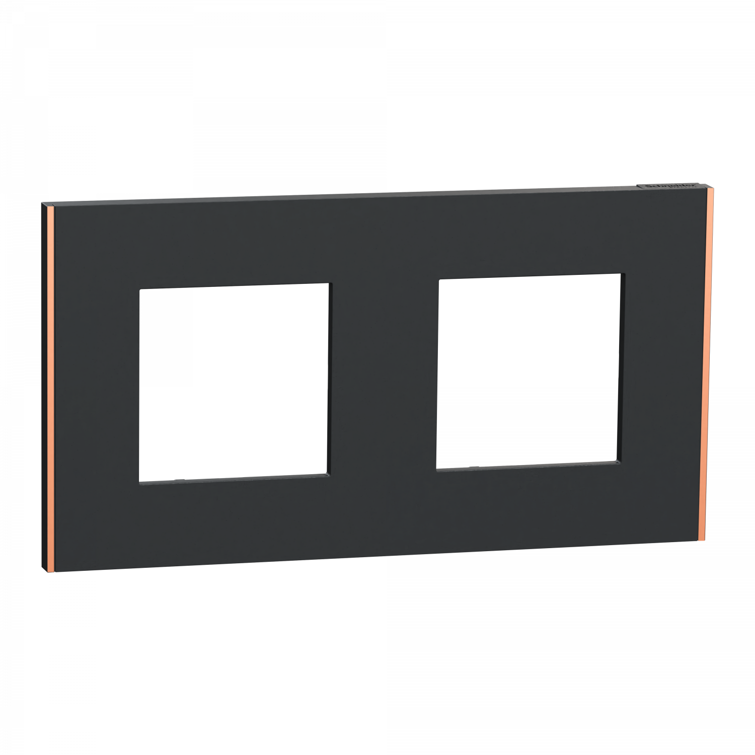 Unica Déco Subtile - Plaque de finition - Anthra liseré cuivre - 2P horiz vert