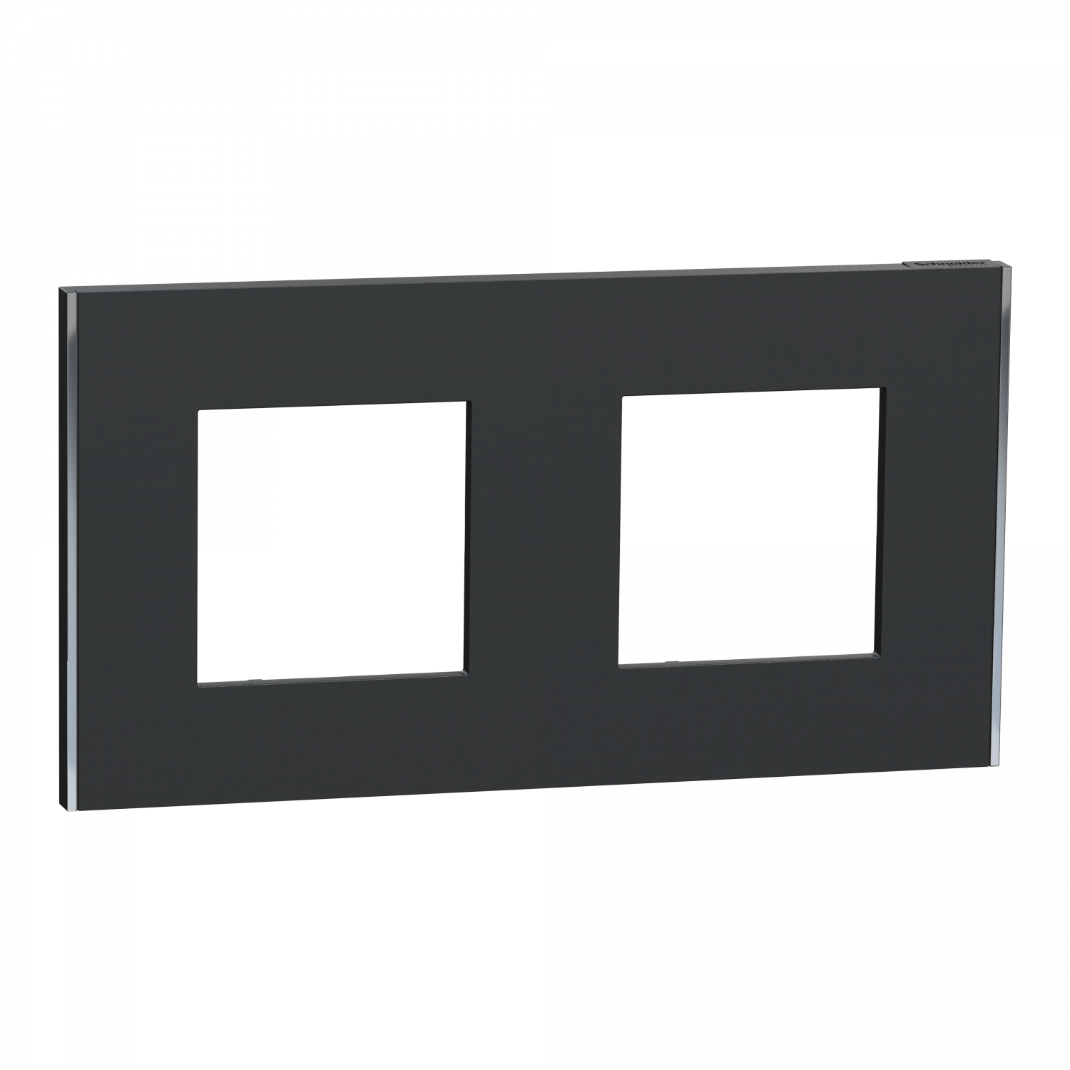 Unica Déco Subtile - Plaque de finition - Anthra liseré argent - 2P horiz vert