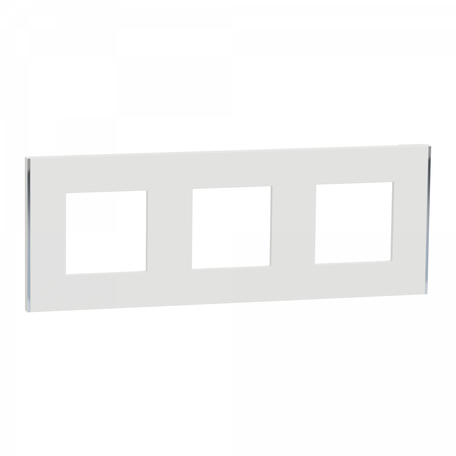 Unica Déco Subtile - Plaque de finition - Blanc liseré argent - 3P horiz vert