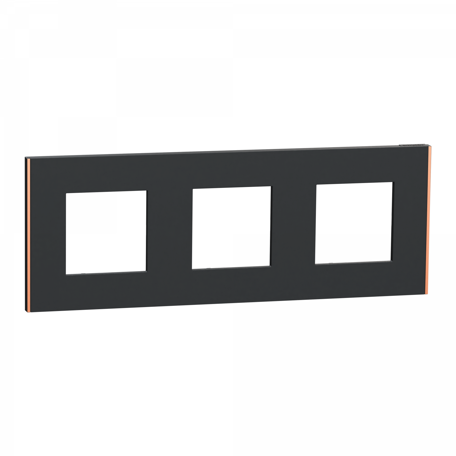 Unica Déco Subtile - Plaque de finition - Anthra liseré cuivre - 3P horiz vert