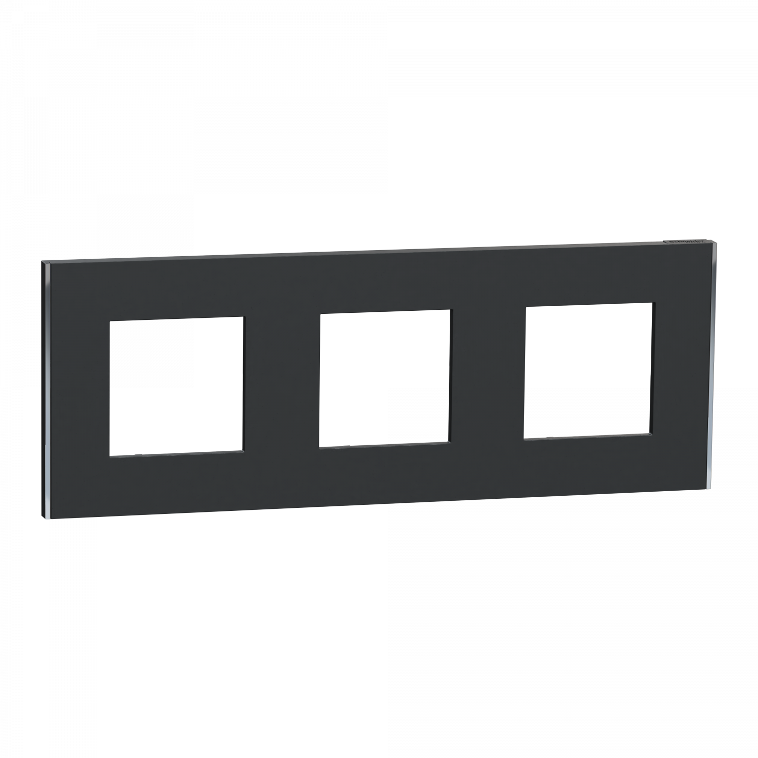 Unica Déco Subtile - Plaque de finition - Anthra liseré argent - 3P horiz vert