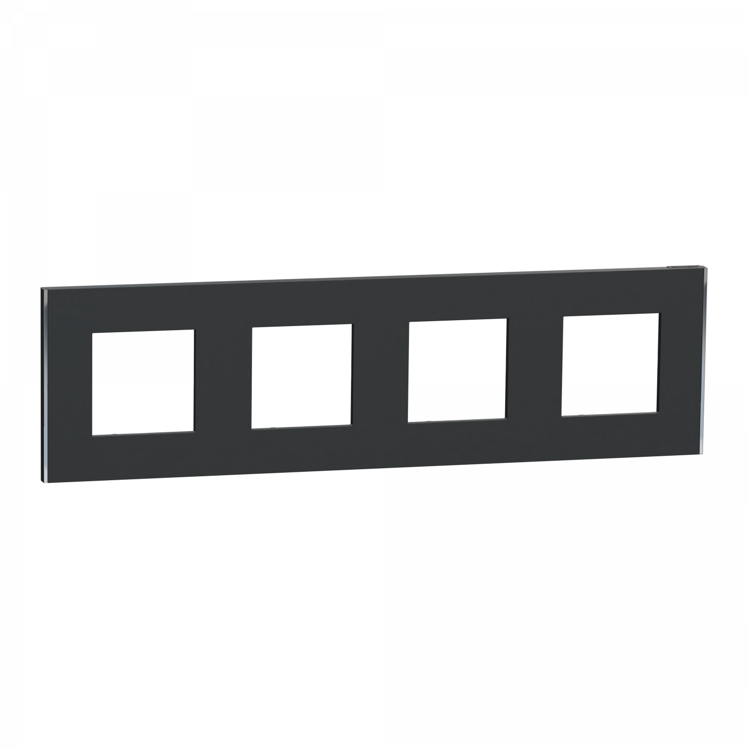 Unica Déco Subtile - Plaque de finition - Anthra liseré argent - 4P horiz vert