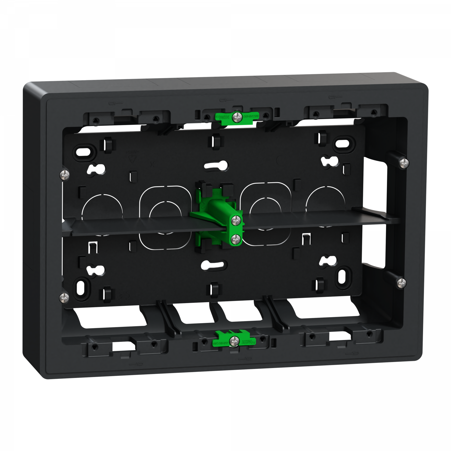 Unica - boîte de concentration saillie - 2 rang de 8 mod - Anthracite - à compl