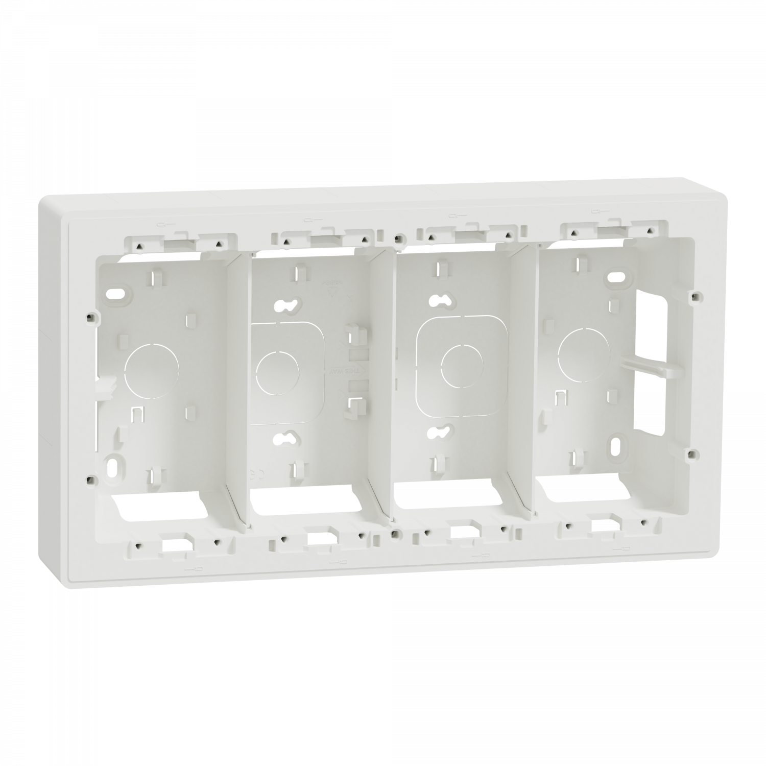 Unica - boîte de concentration saillie - 4 colonnes de 4 modules - blanc