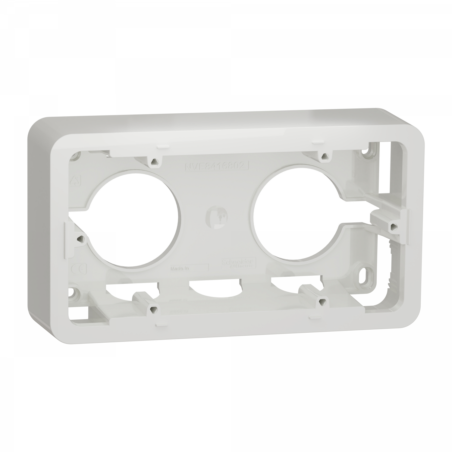 Unica - boîte en saillie - blanc - 2 postes