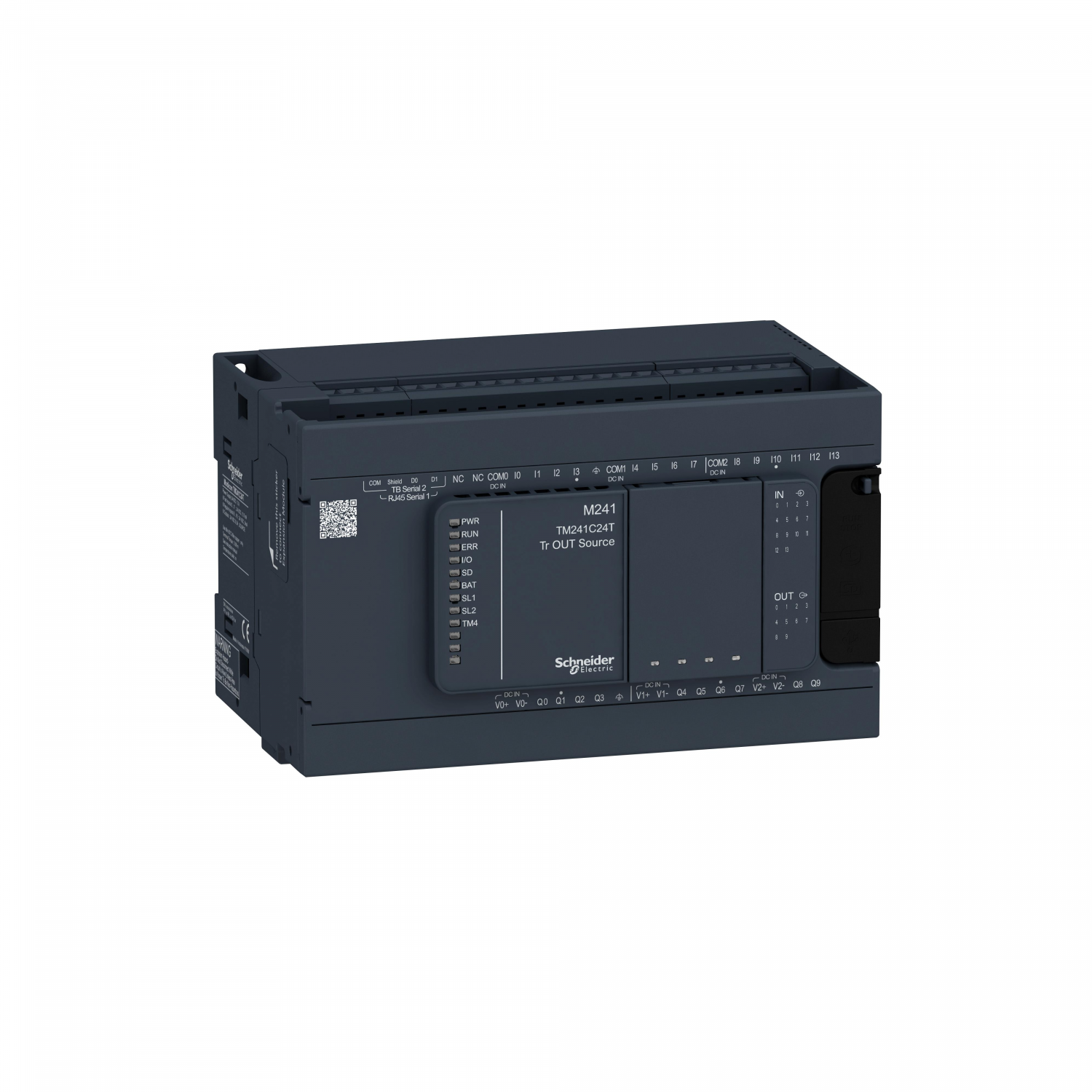 Modicon M241, contrôleur 24E/S PNP, 2 ports série, 24VCC