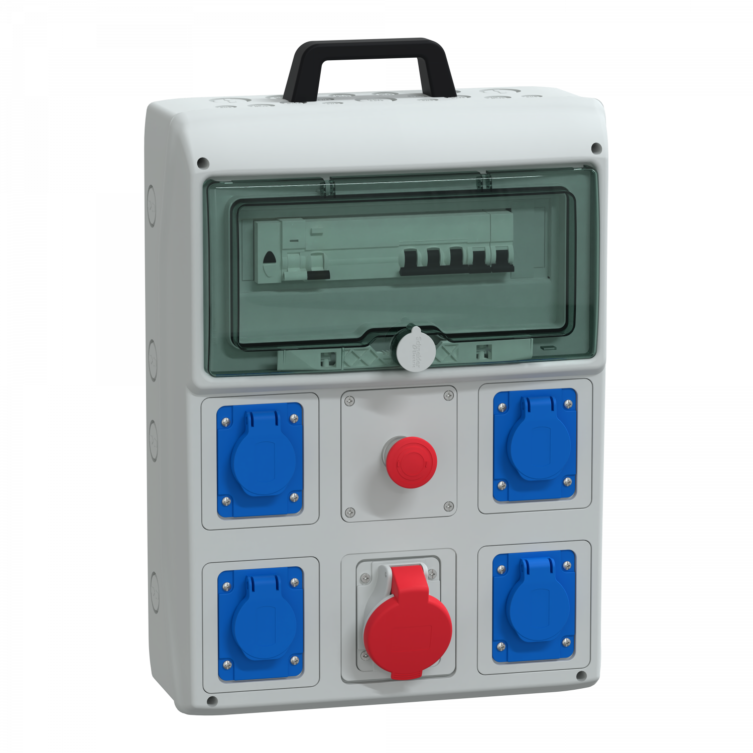 Mureva coffret de chantier 4 prises 16A NF + 1 prise 3P+T 32A