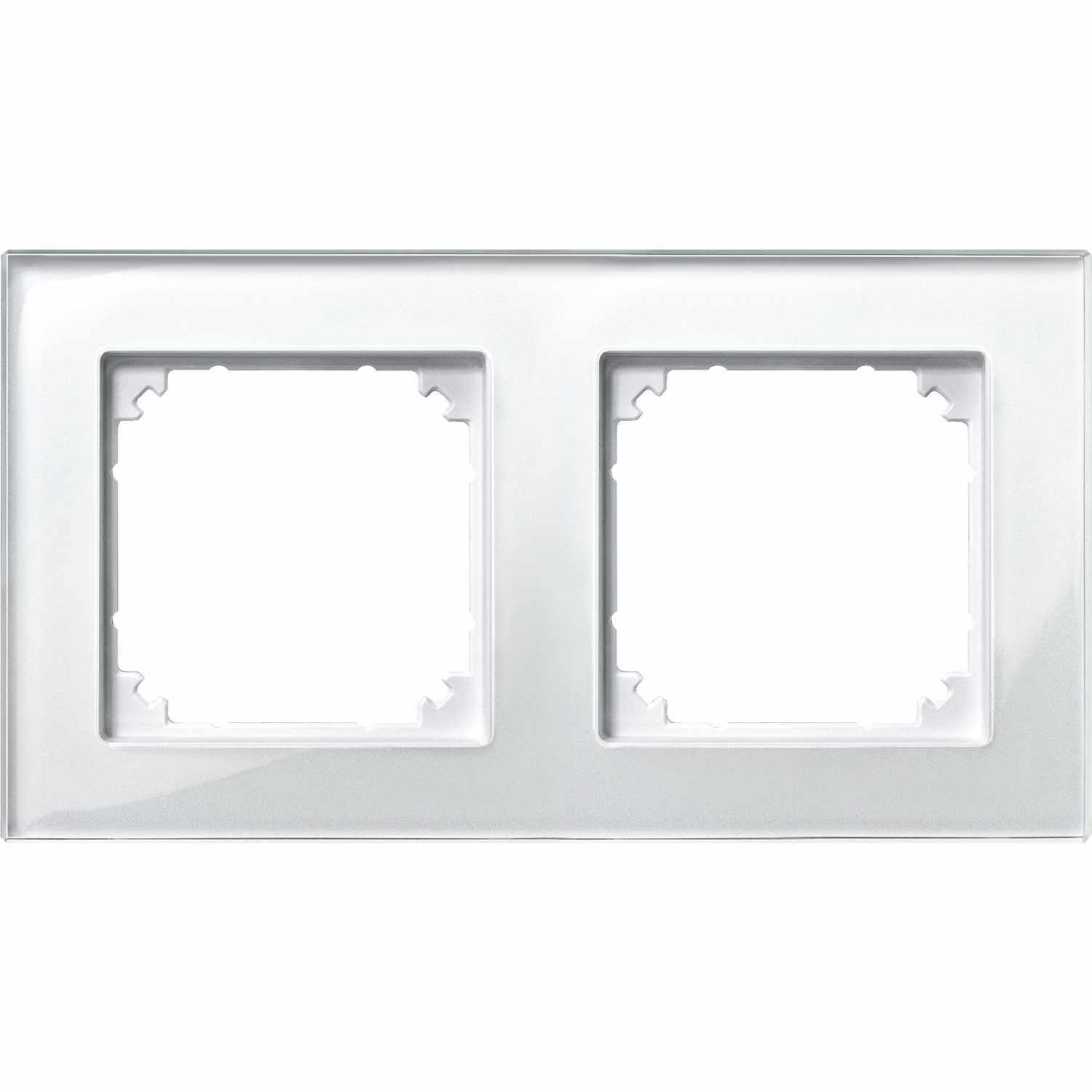 System M - M Elegance - Plaque de finition - 2 postes - verre blanc