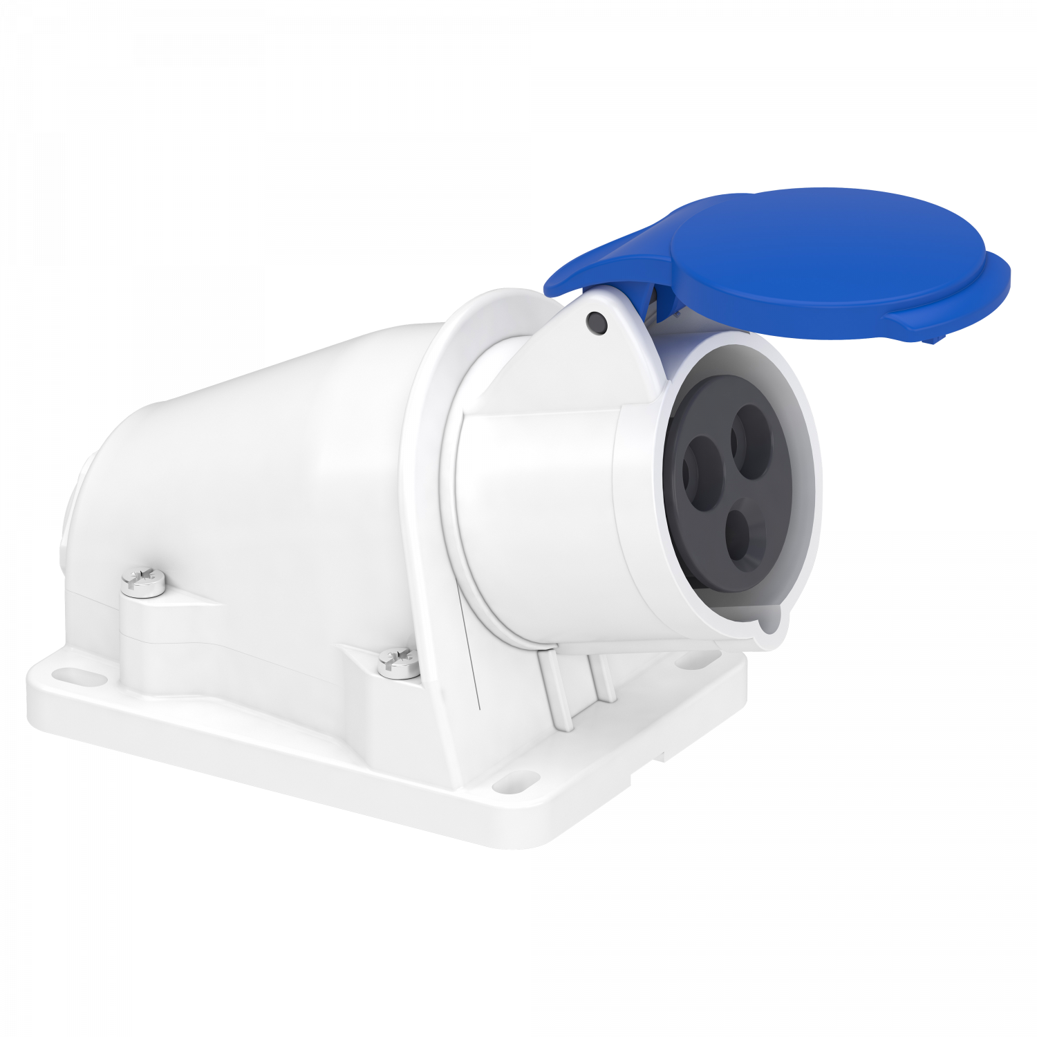 Socle prise BT saille inclinée, connexion vis, IP44, 16 A 2P+T 200-250 V