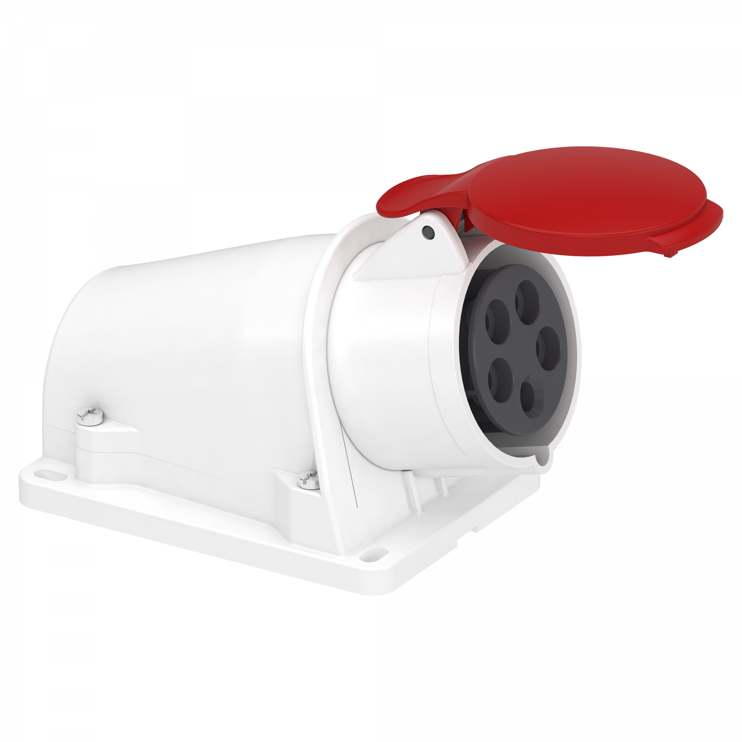 Socle prise BT saille inclinée, connexion vis, IP44, 16 A 3P+N+T 380-415 V