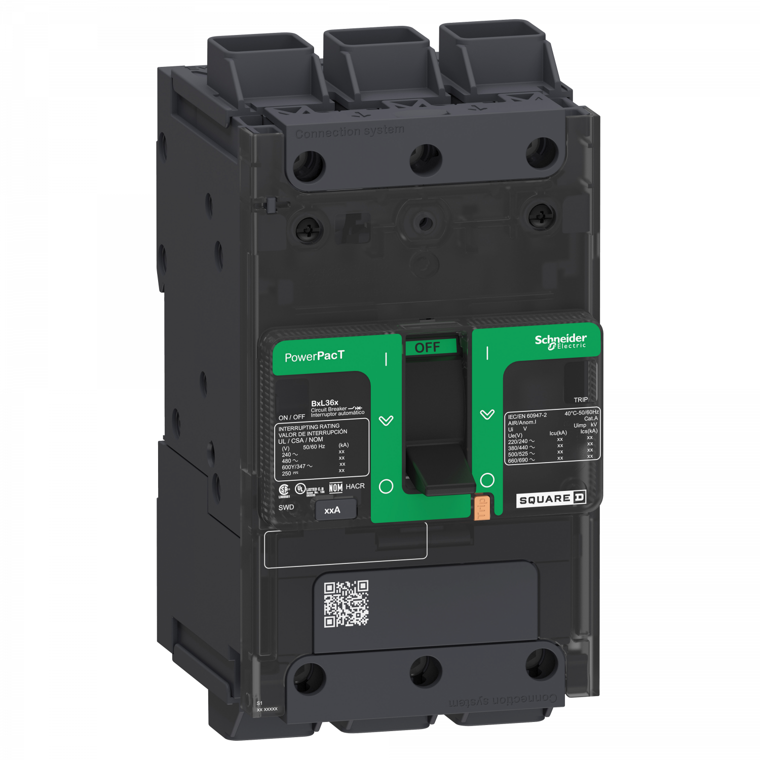 PowerPact B - disjoncteur BG - 35kA 600Y/347V - TM15D - 3P - Everlink