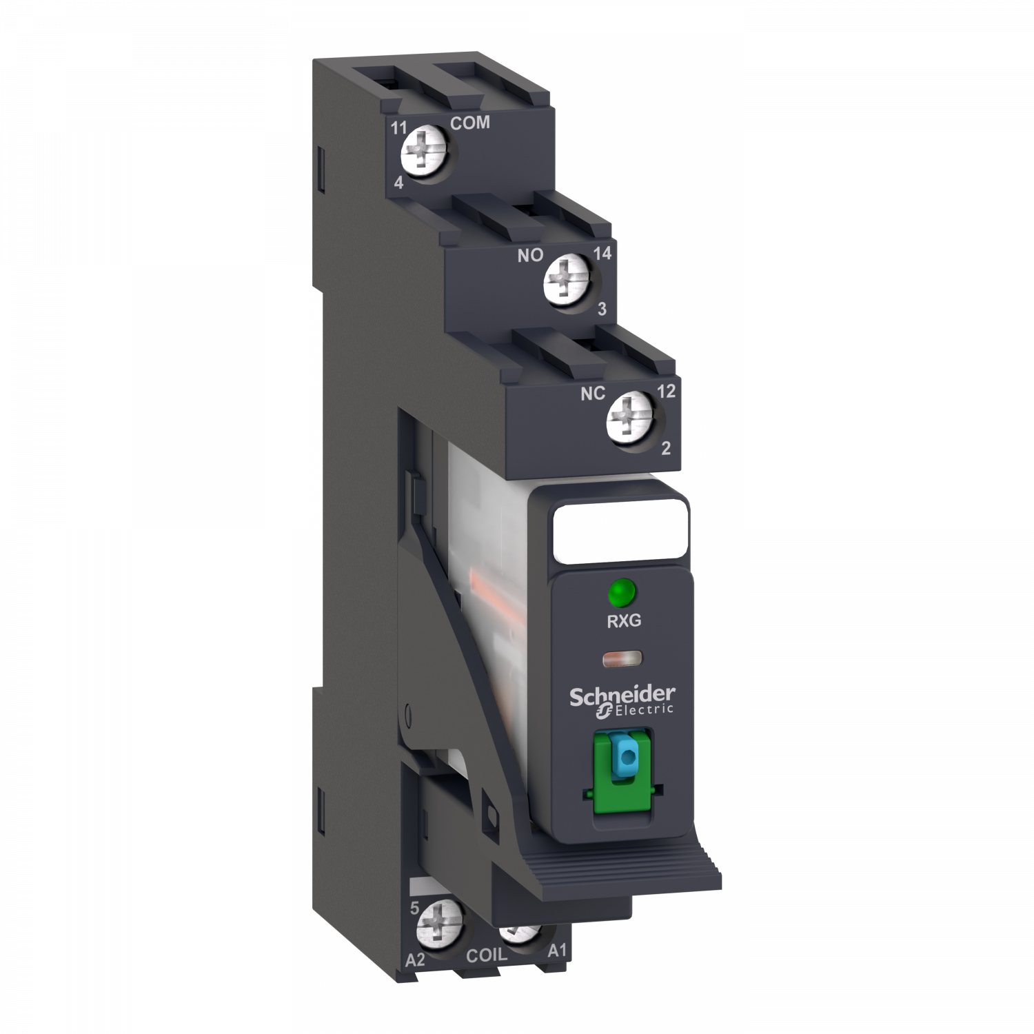 Harmony RXG - relais embroc monté sur embase - test + DEL - 1OF 10A - 24VDC