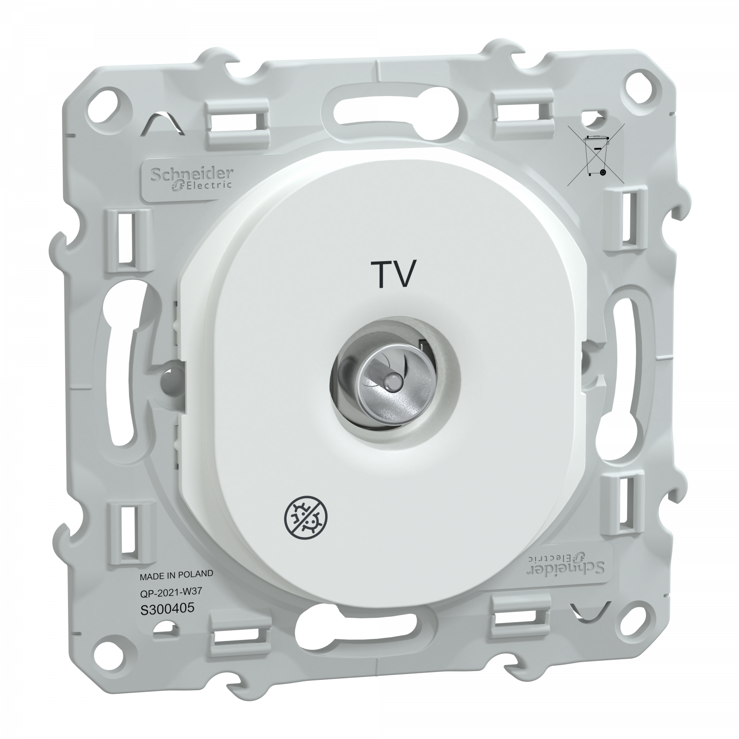 Ovalis - prise TV simple - Antibactérien