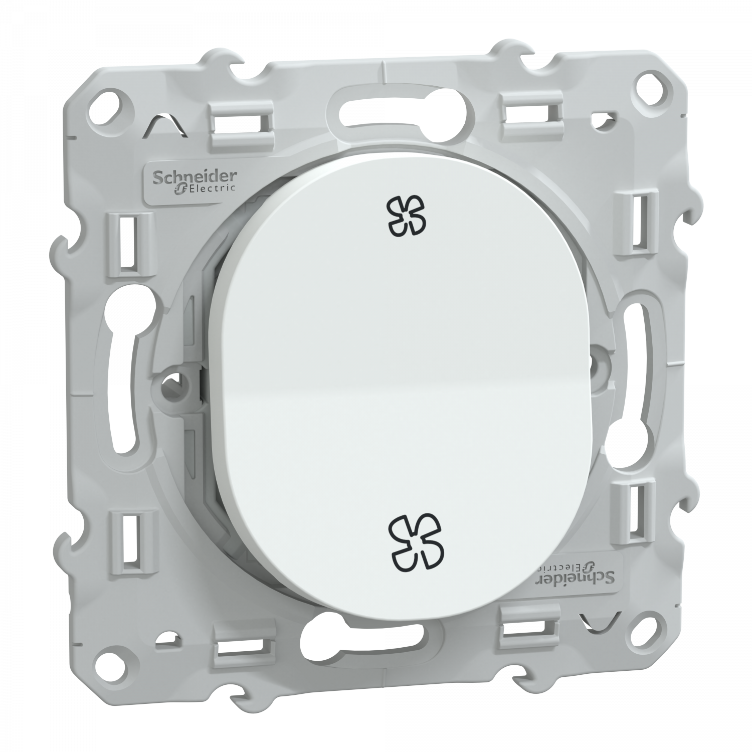 Ovalis - poussoir VMC - sans arrêt - Blanc