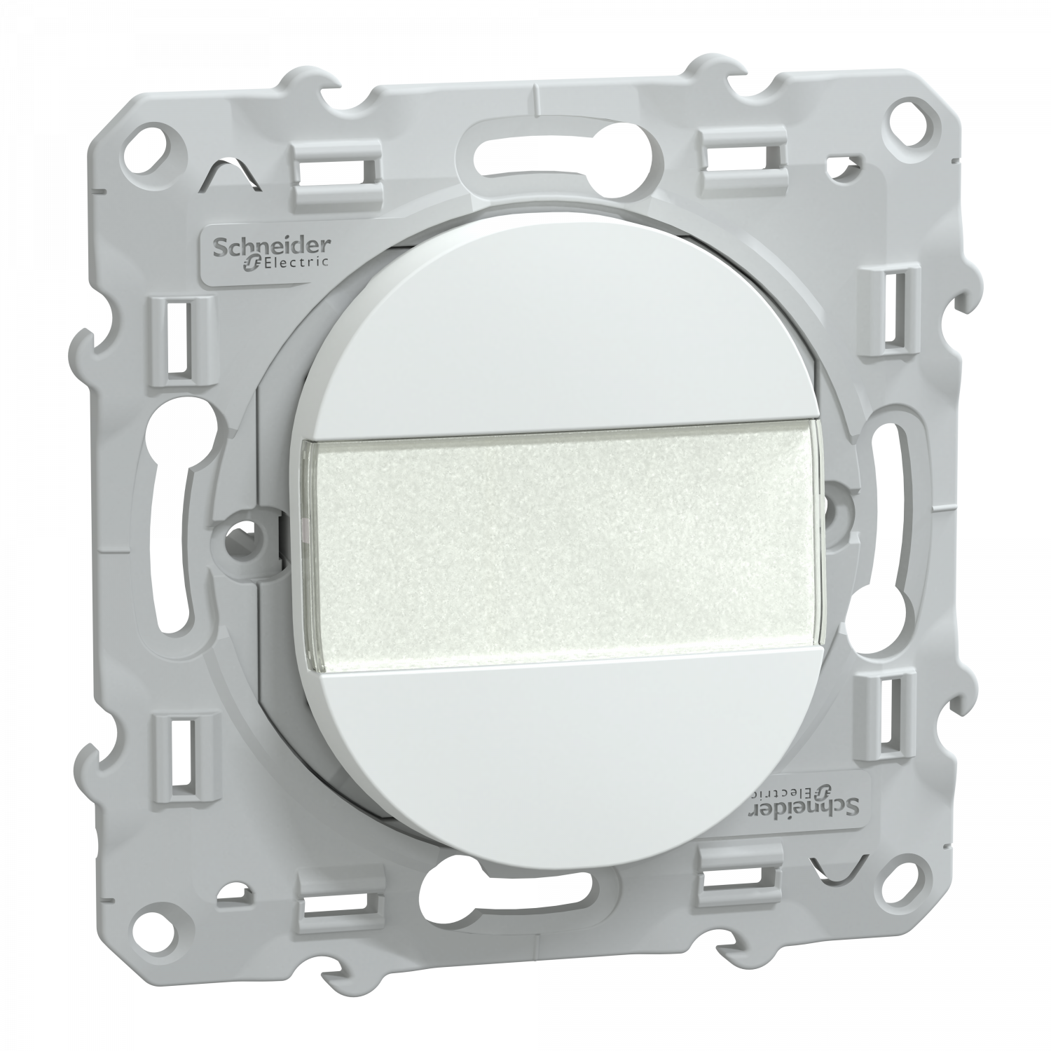 Ovalis - poussoir à fermeture avec porte-étiquette - 10AX - Blanc