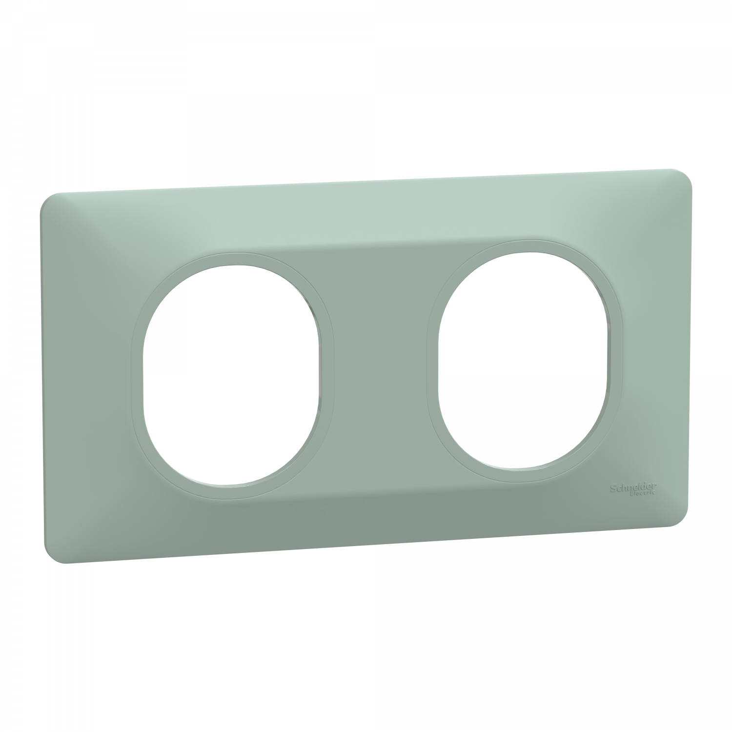 Ovalis - Plaque de finition - 2 postes Horizontal - entraxe 71mm - Sauge