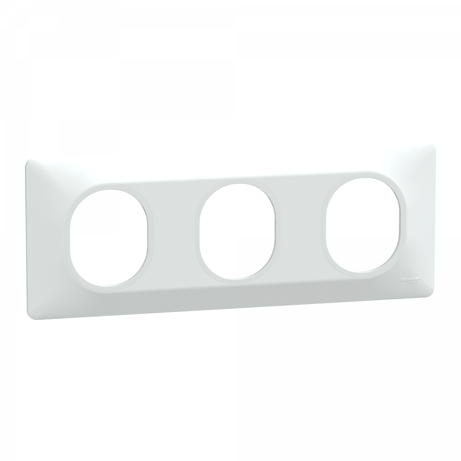 Ovalis - Plaque de finition - 3 postes Horizontal - entraxe 71 mm - Blanc