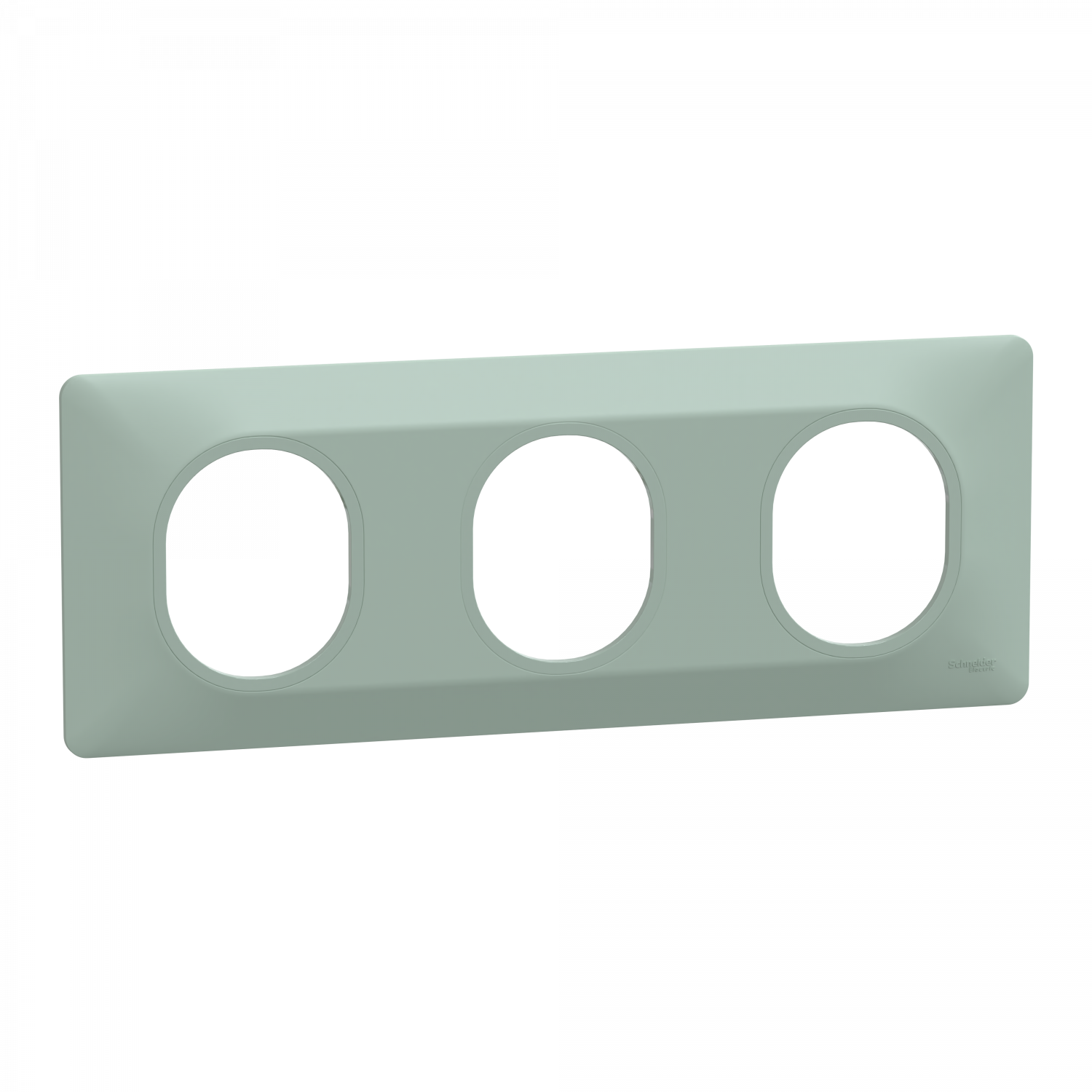 Ovalis - Plaque de finition - 3 postes Horizontal - entraxe 71mm - Sauge