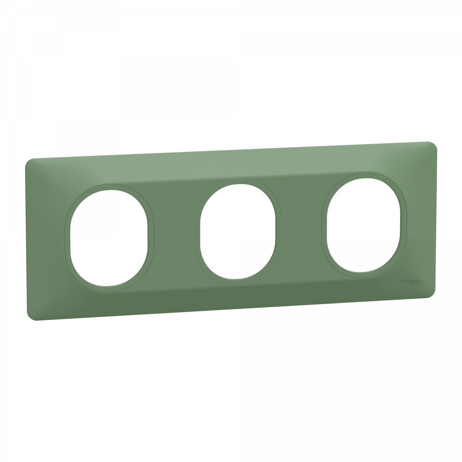 Ovalis - Plaque de finition - 3 postes Horizontal - entraxe 71mm - Vert Forêt