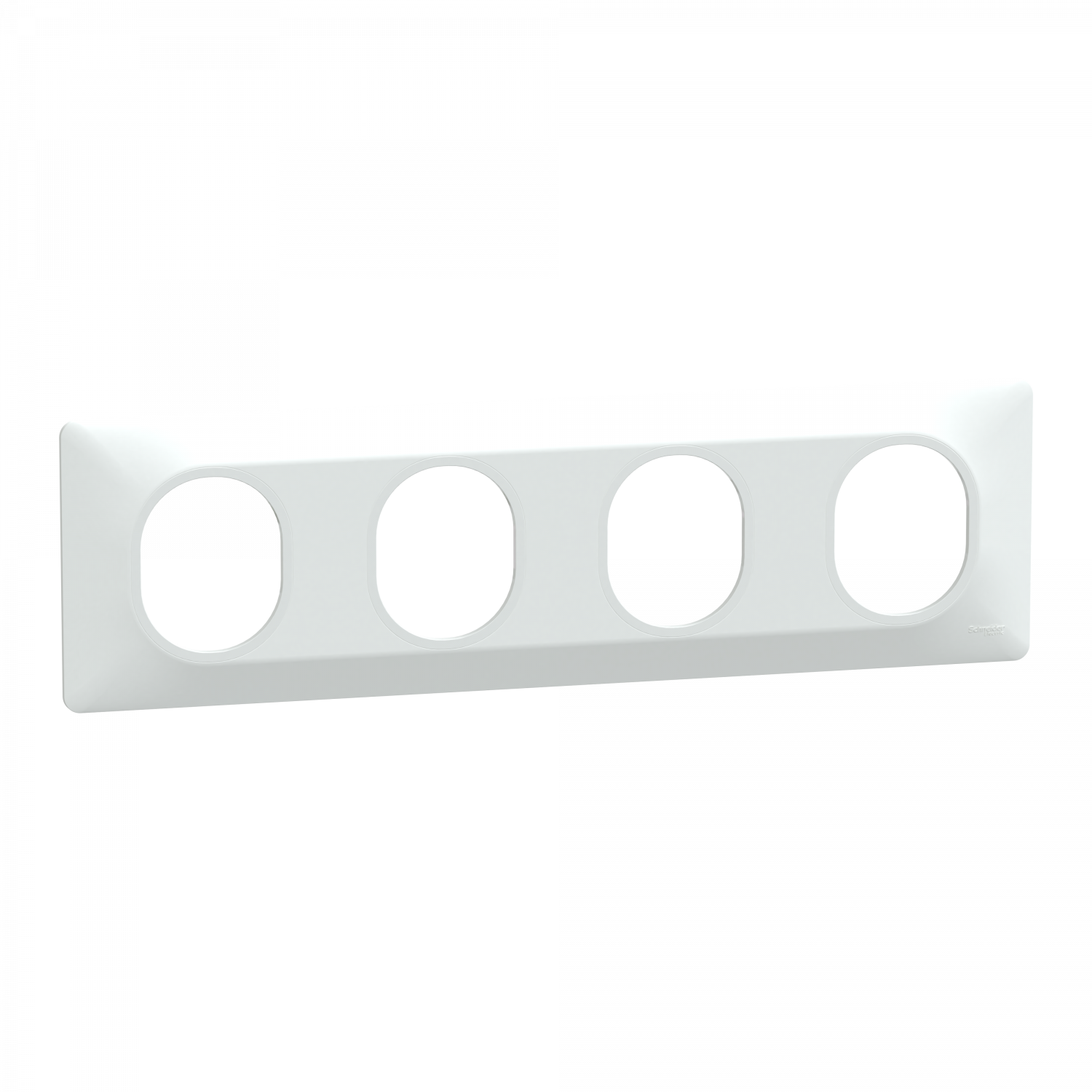 Ovalis - Plaque de finition - 4 postes Horizontal - entraxe 71 mm - Blanc