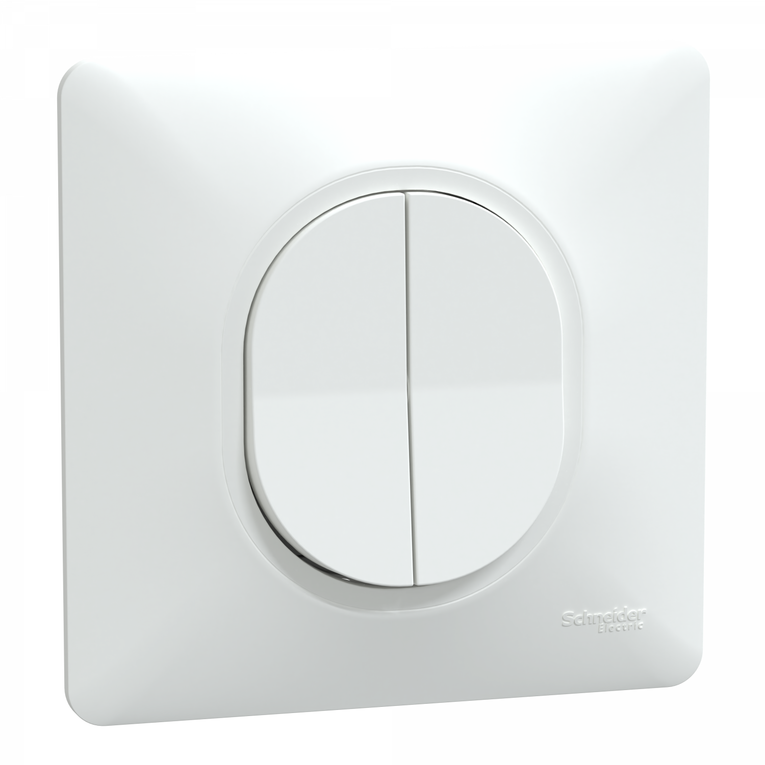 Ovalis - double va et vient - 10AX - Blanc - griffes montées - avec plaque