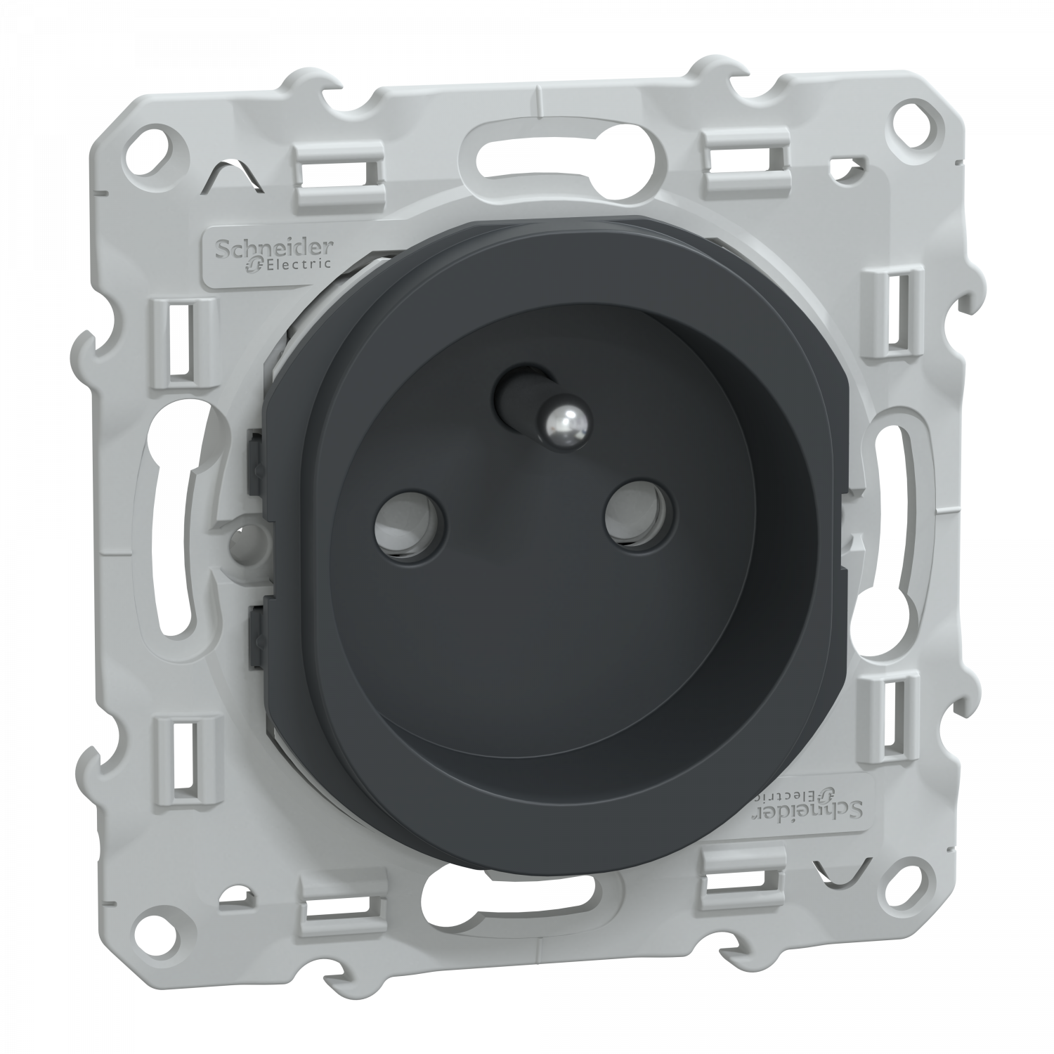 Ovalis - prise de courant à puits 2P+T 16A - bornes automatiques - Anthracite