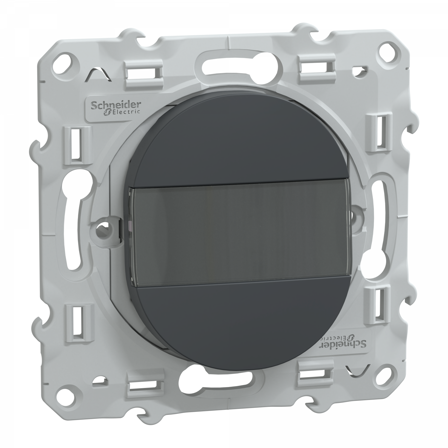 Ovalis - poussoir à fermeture avec porte-étiquette - 10AX - Anthracite