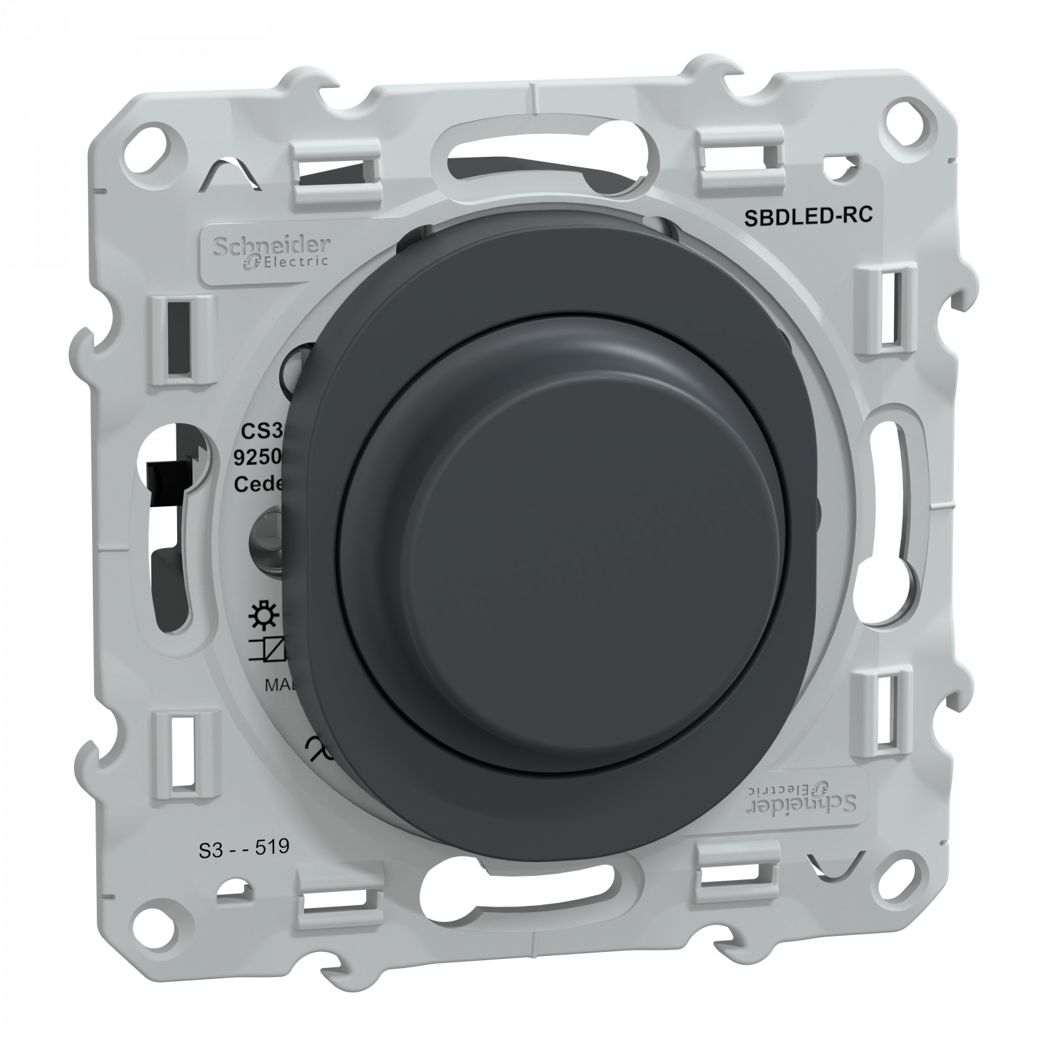 Ovalis - Variateur de lumière universel - 2/3 fils - Anthracite