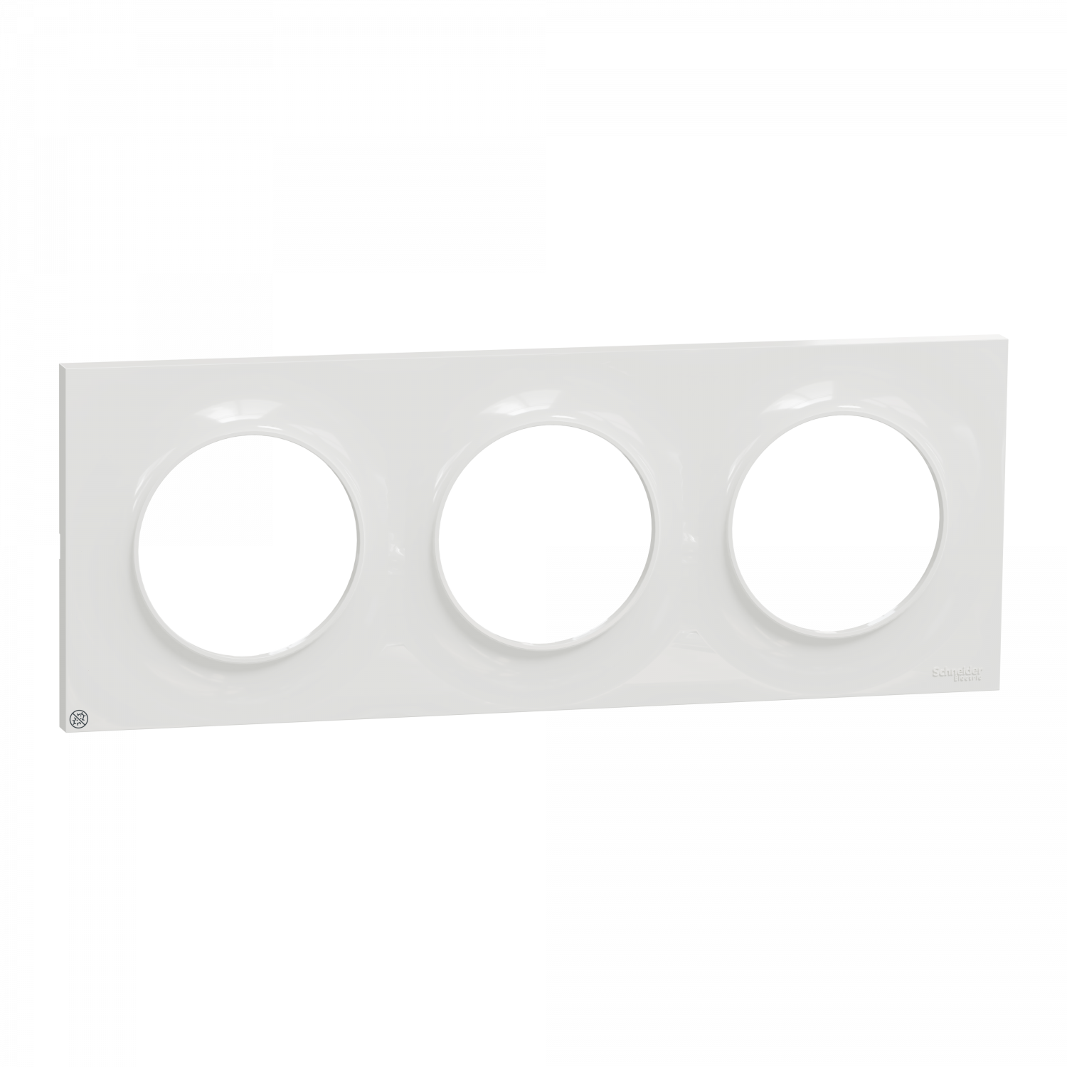Odace Styl - plaque 3 postes horizontaux ou verticaux 71mm antibactérien
