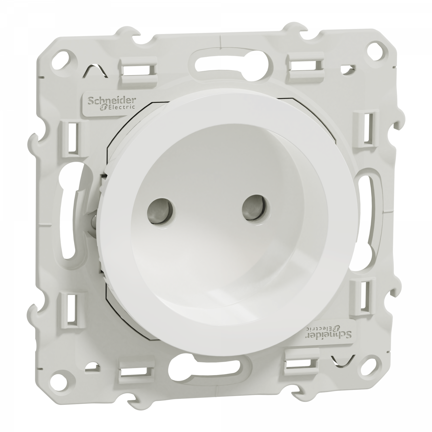 Odace - prise de courant 2P - blanc - connexions à vis