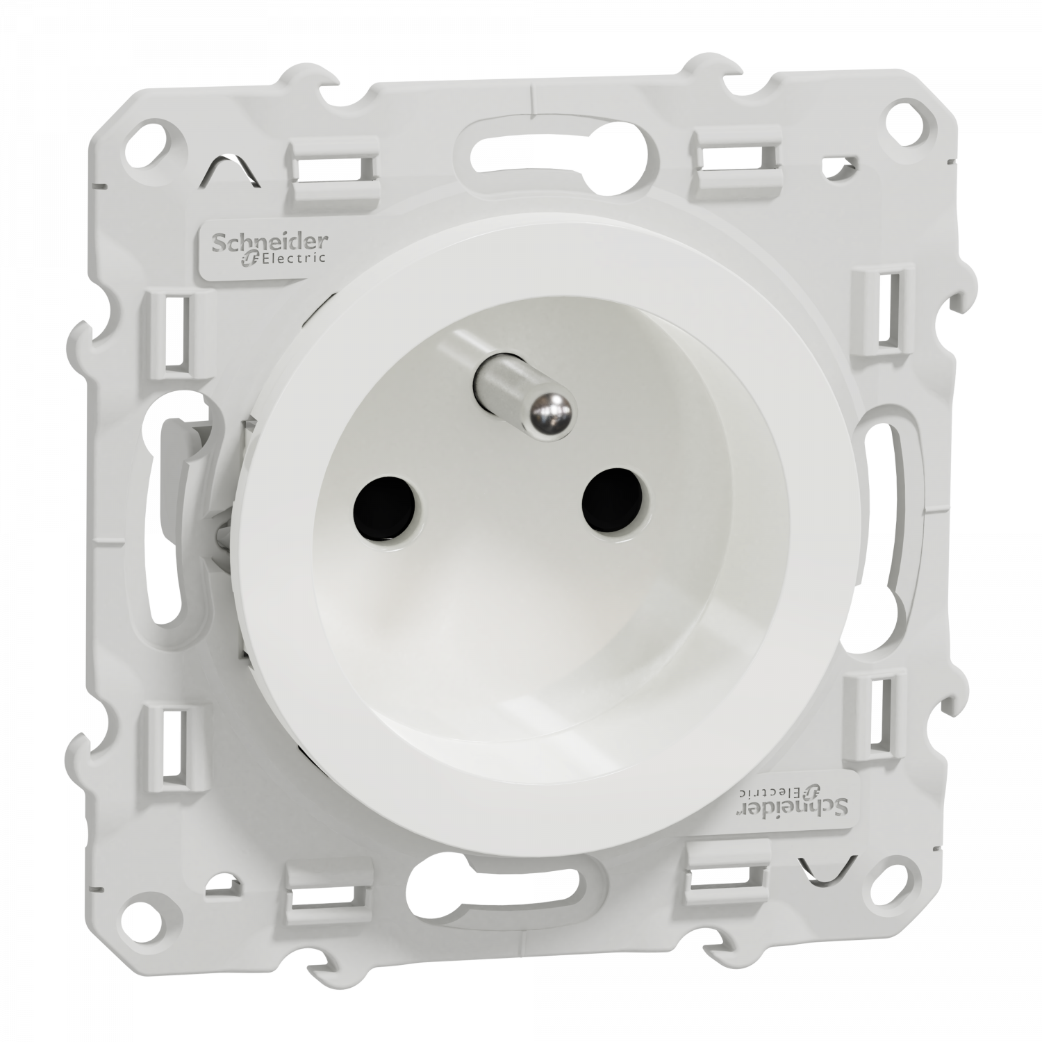 Odace - prise de courant 2P+T - blanc - 4 connexions rapides par pôle