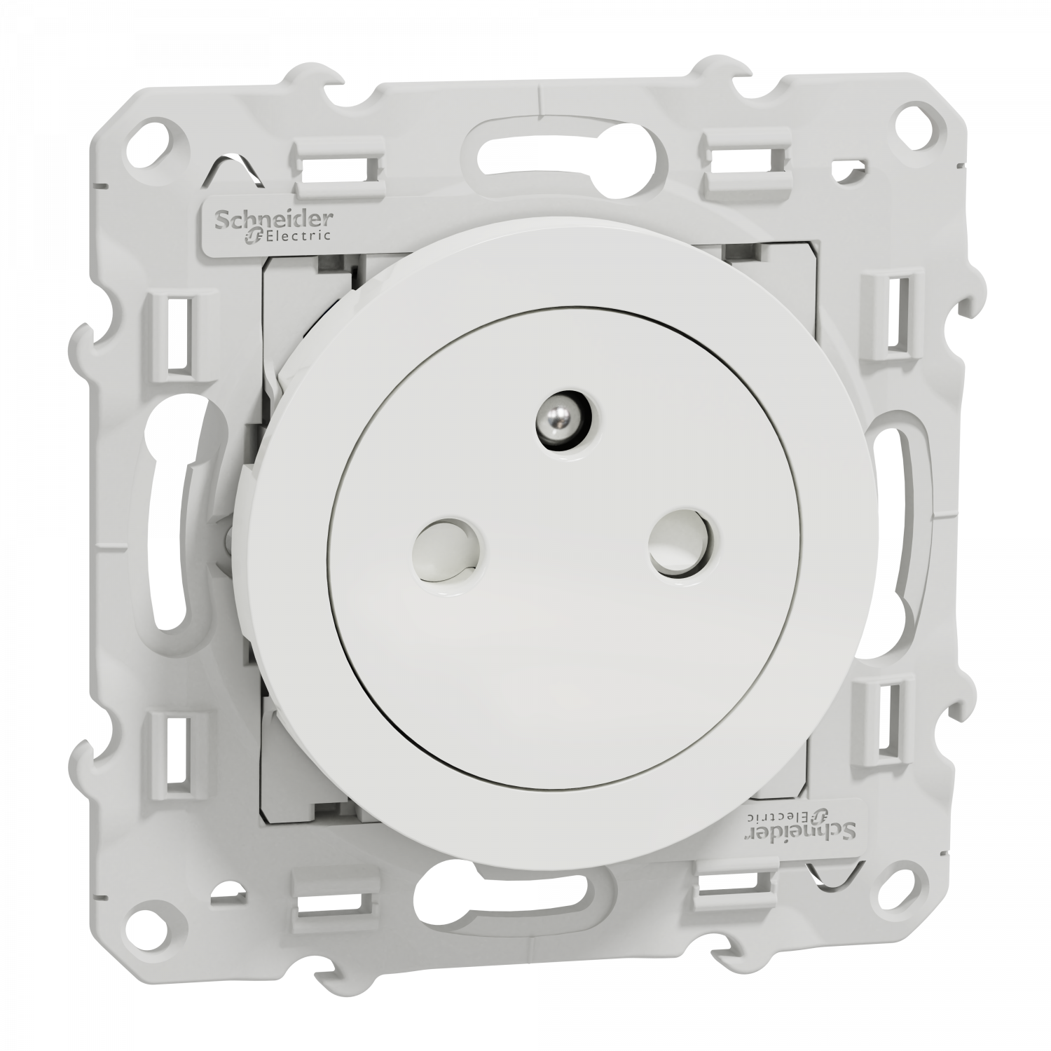 Odace - prise de courant 2P+T affleurante - blanc