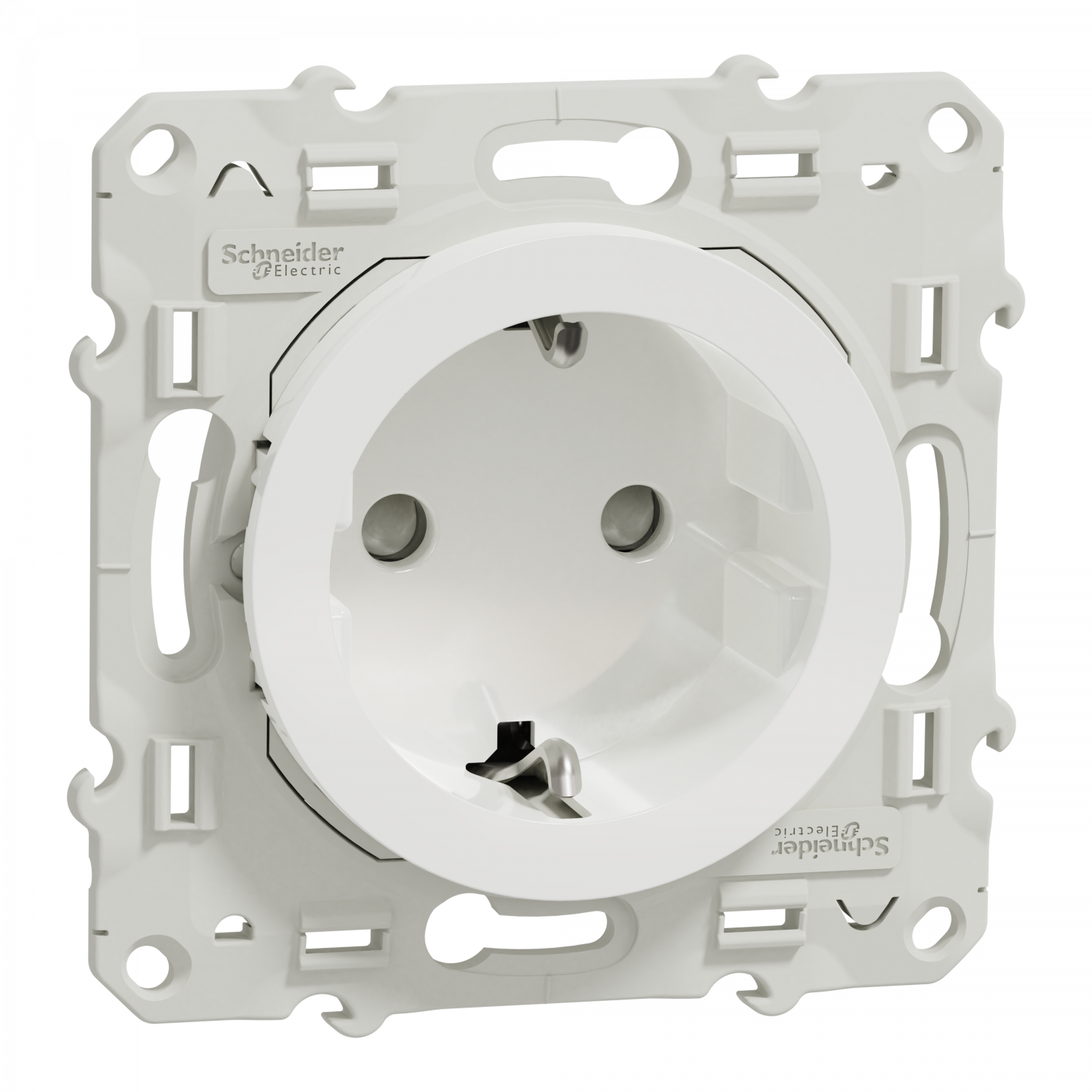 Odace - prise de courant 2P+T - standard Schuko allemand - blanc