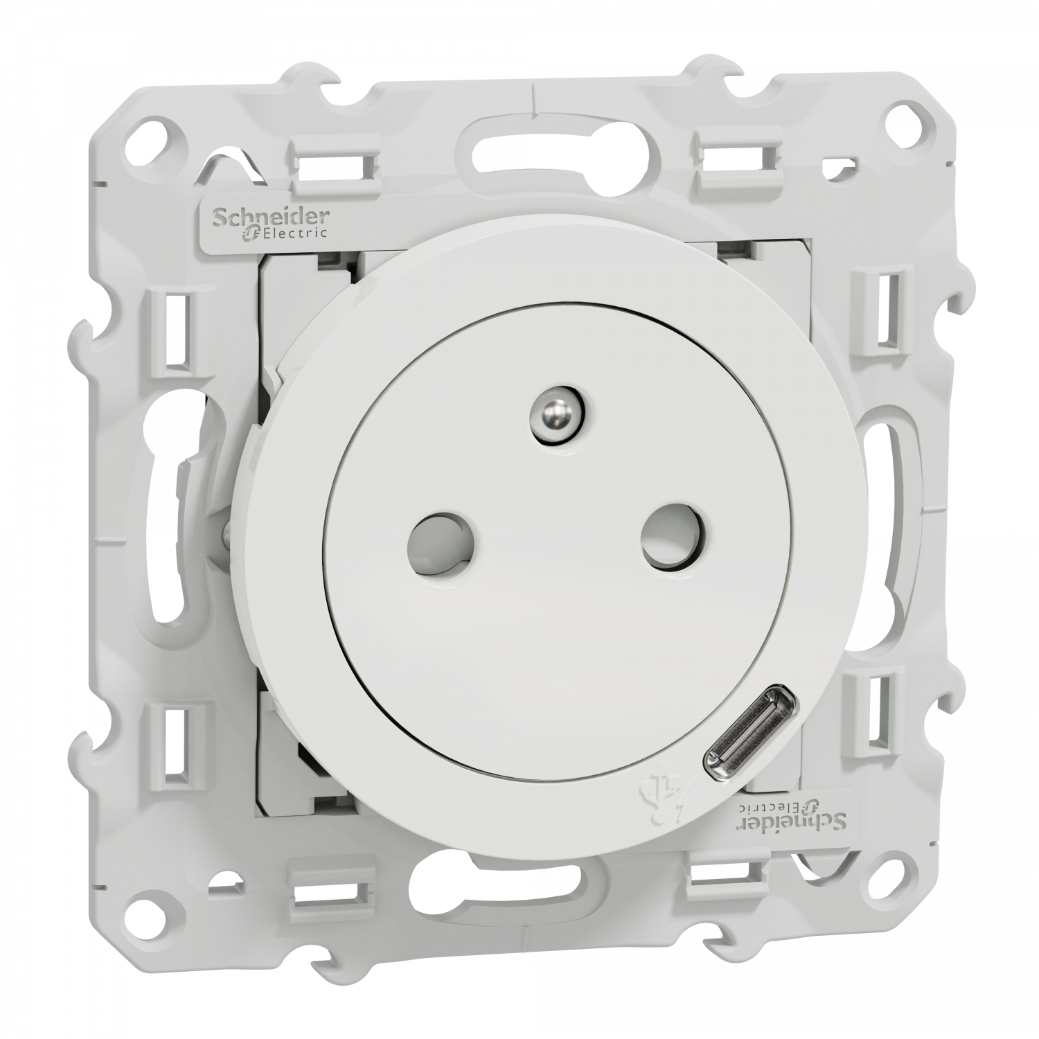 Odace - prise affleurante + USB C 10.5W - blanc