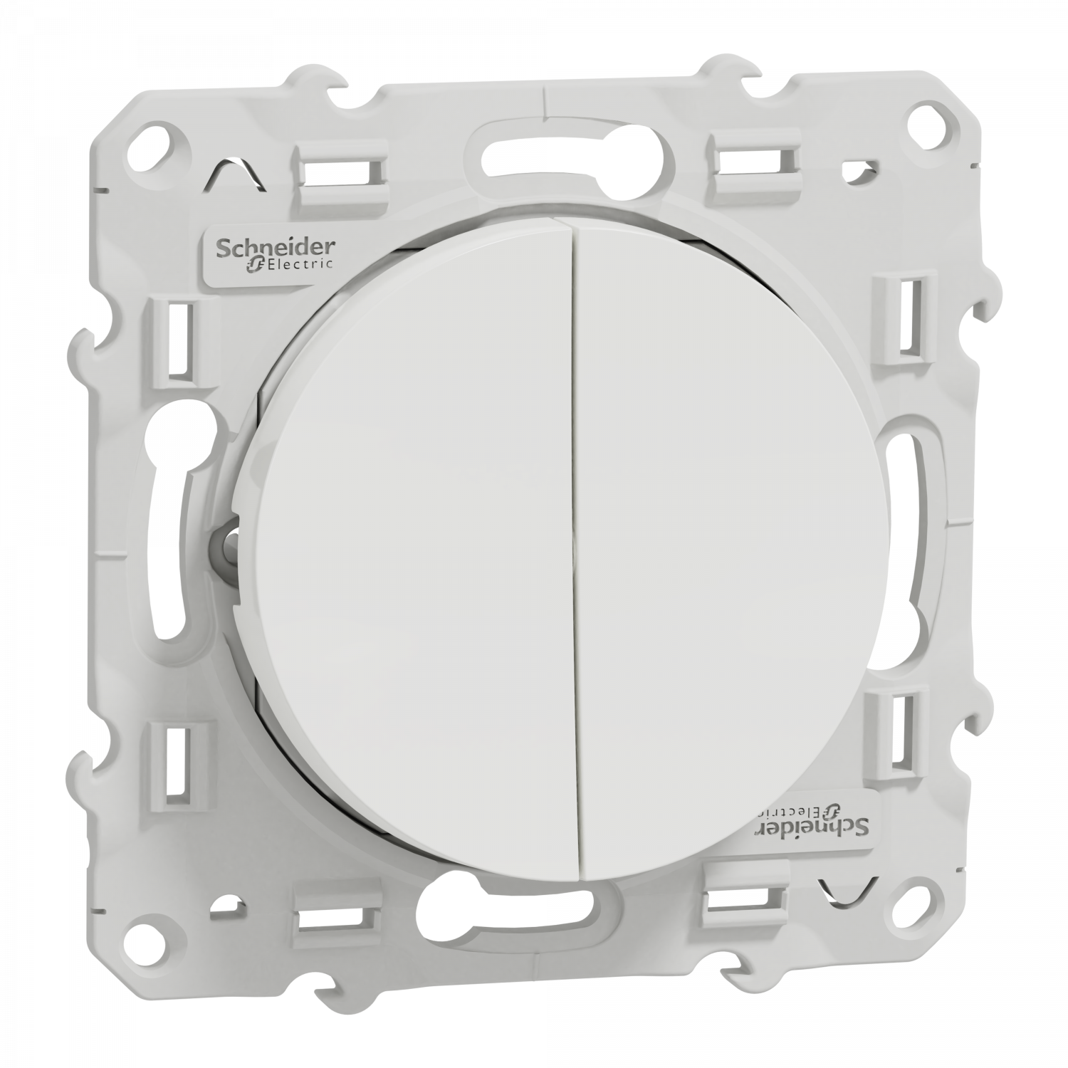 Odace - poussoir - 2 touches + fonction stop pour volets-roulants - blanc