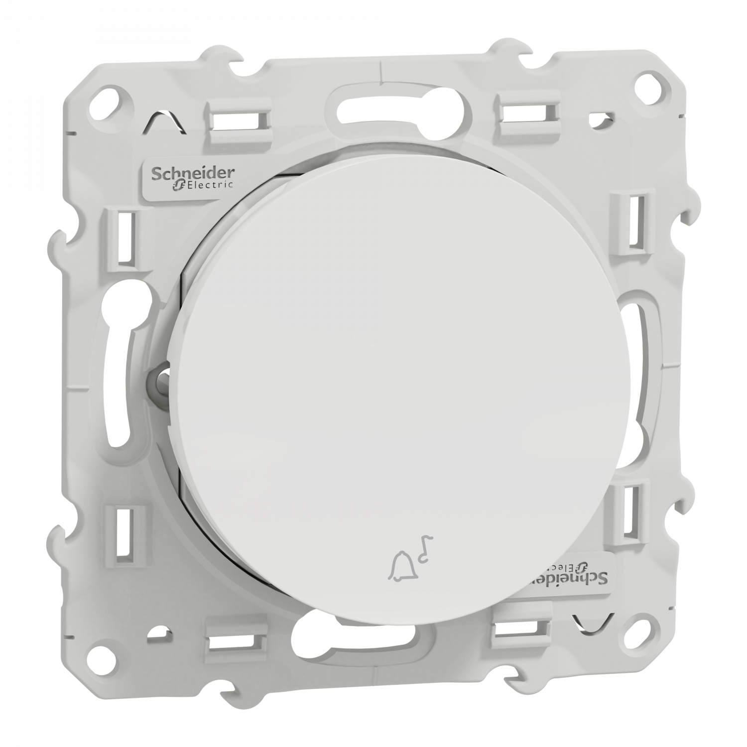 Odace - poussoir - blanc - avec symbole carillon