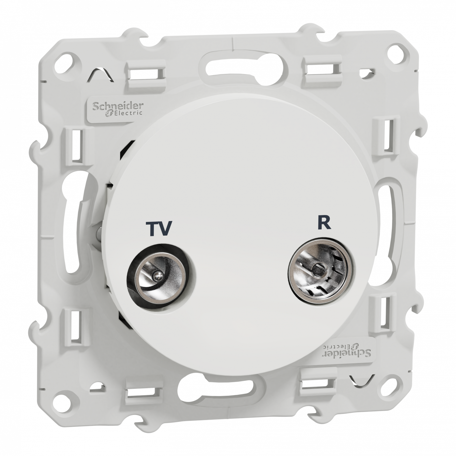 Odace - prise TV/FM - blanc - individuelle