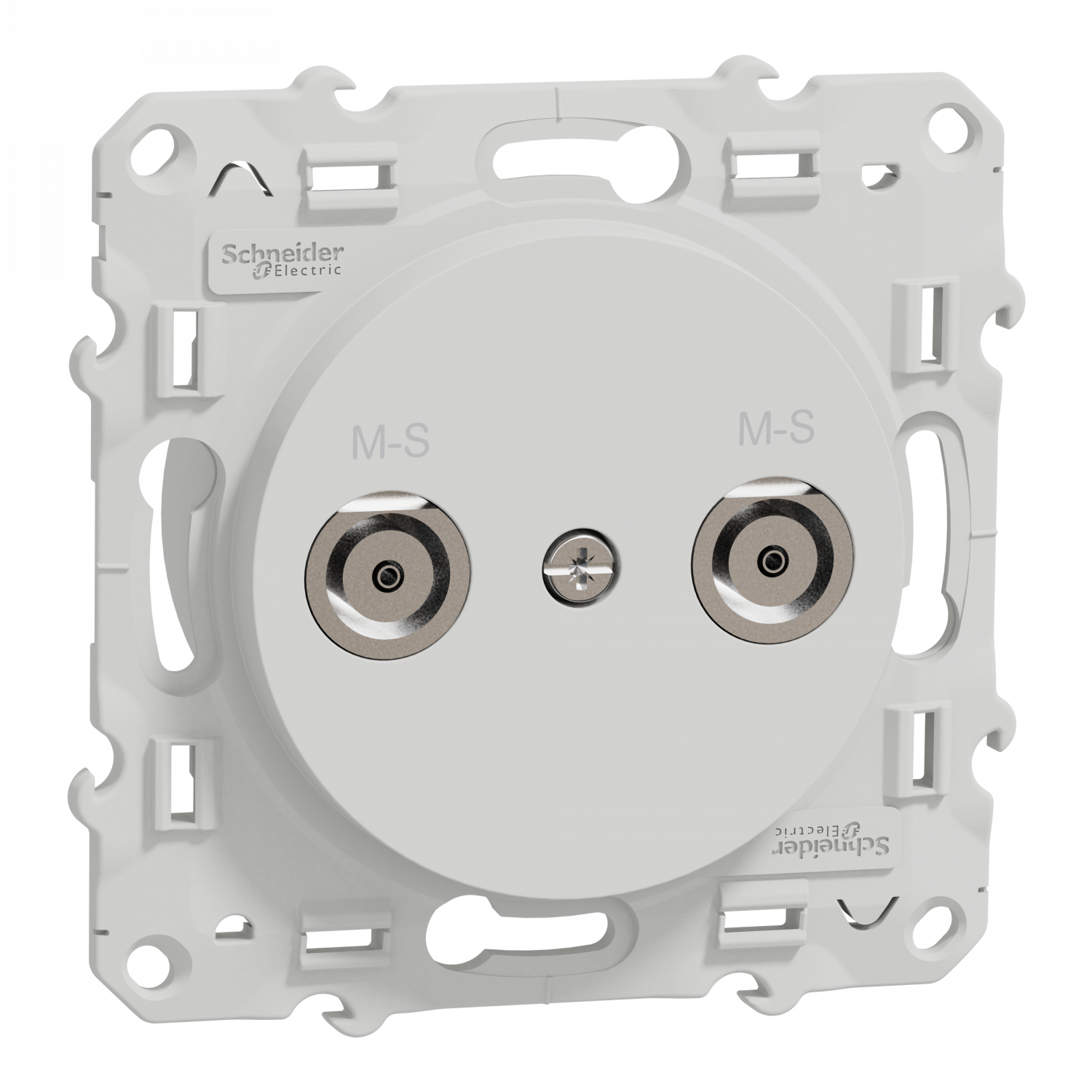 Odace - prise multiservice - blanc - griffes montées