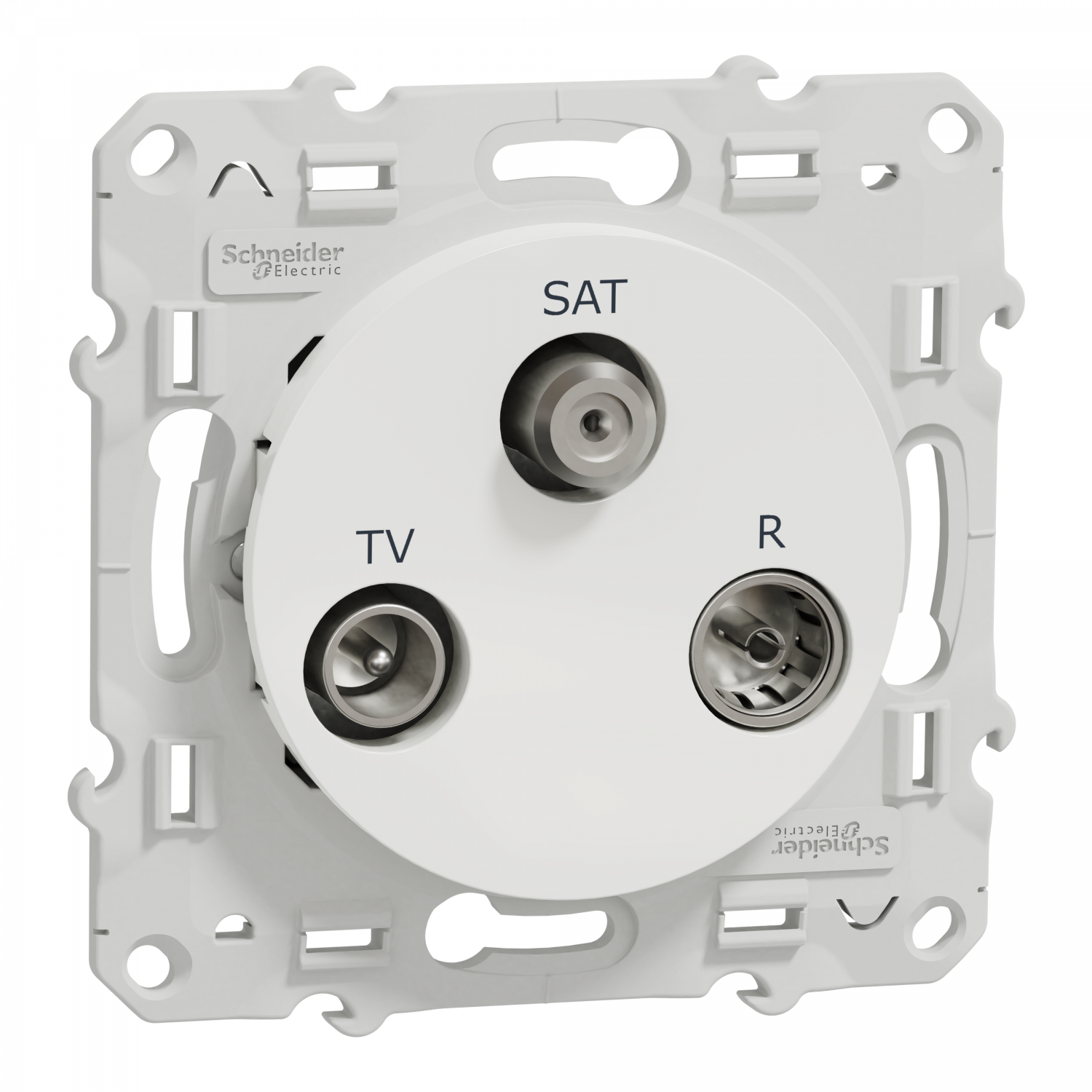 Odace - prise TV/FM/SAT - blanc - 2 entrées TV/FM et SAT